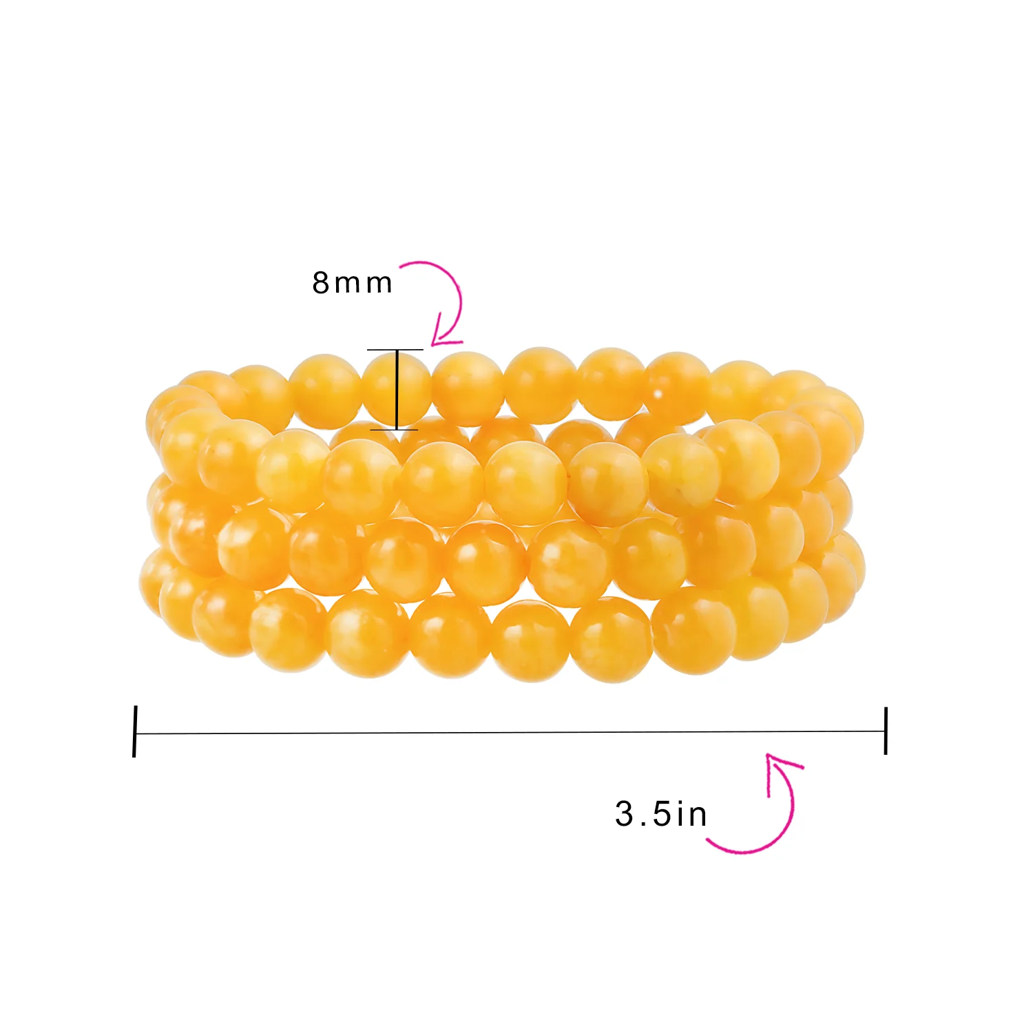 Set Of 3 Natural Moonstone 8MM Bead Stretch Bracelet Stacking Strands - Image 55