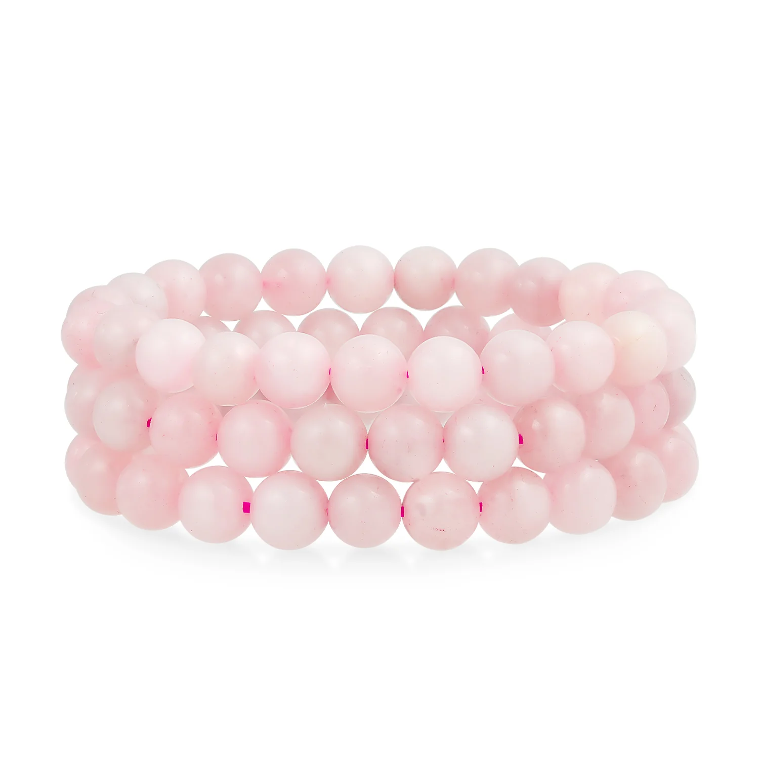 Set Of 3 Natural Moonstone 8MM Bead Stretch Bracelet Stacking Strands - Image 9
