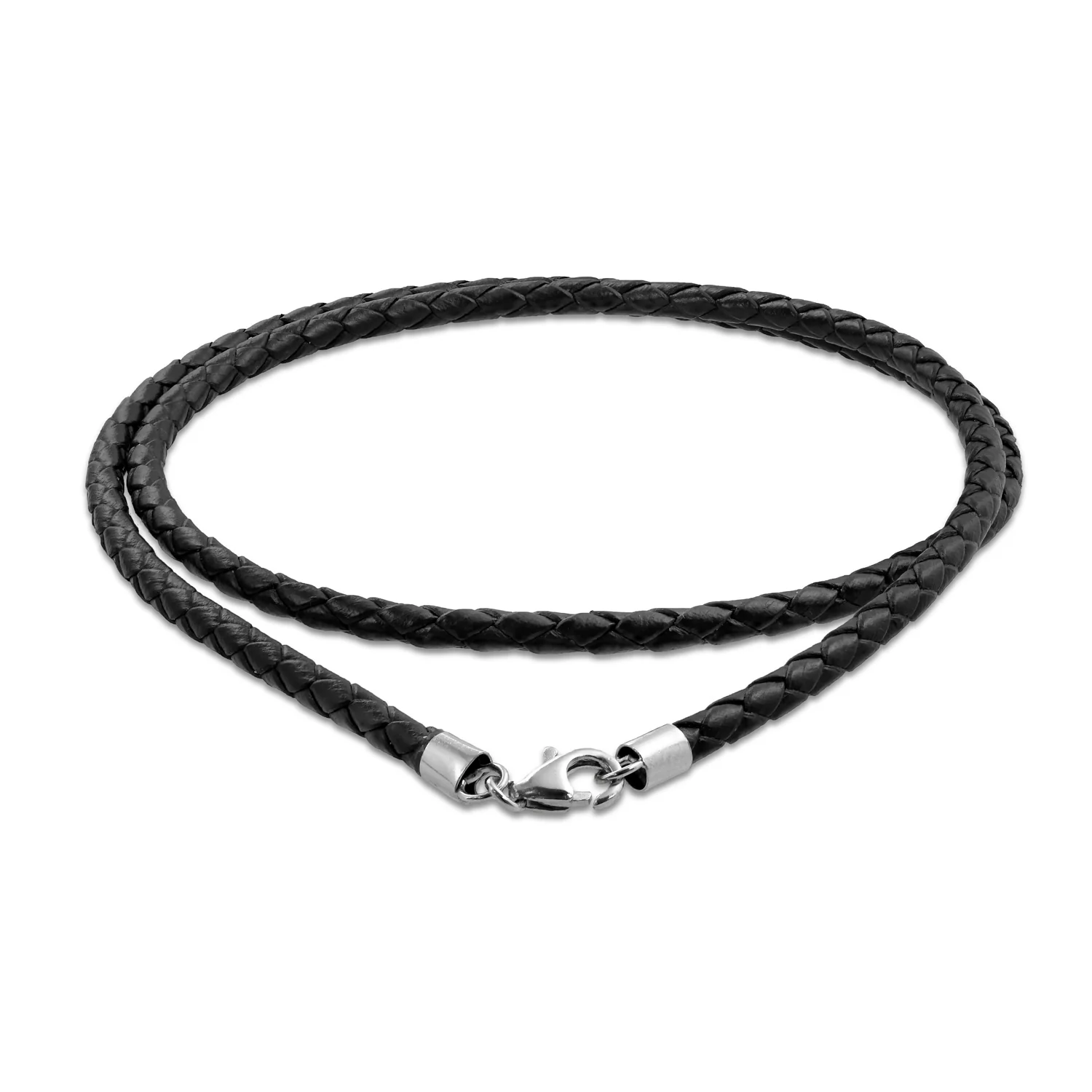 Set of 2 Brown Black Leather Braided Necklace Pendant Cords Sterling Silver 20 Inch - Image 7