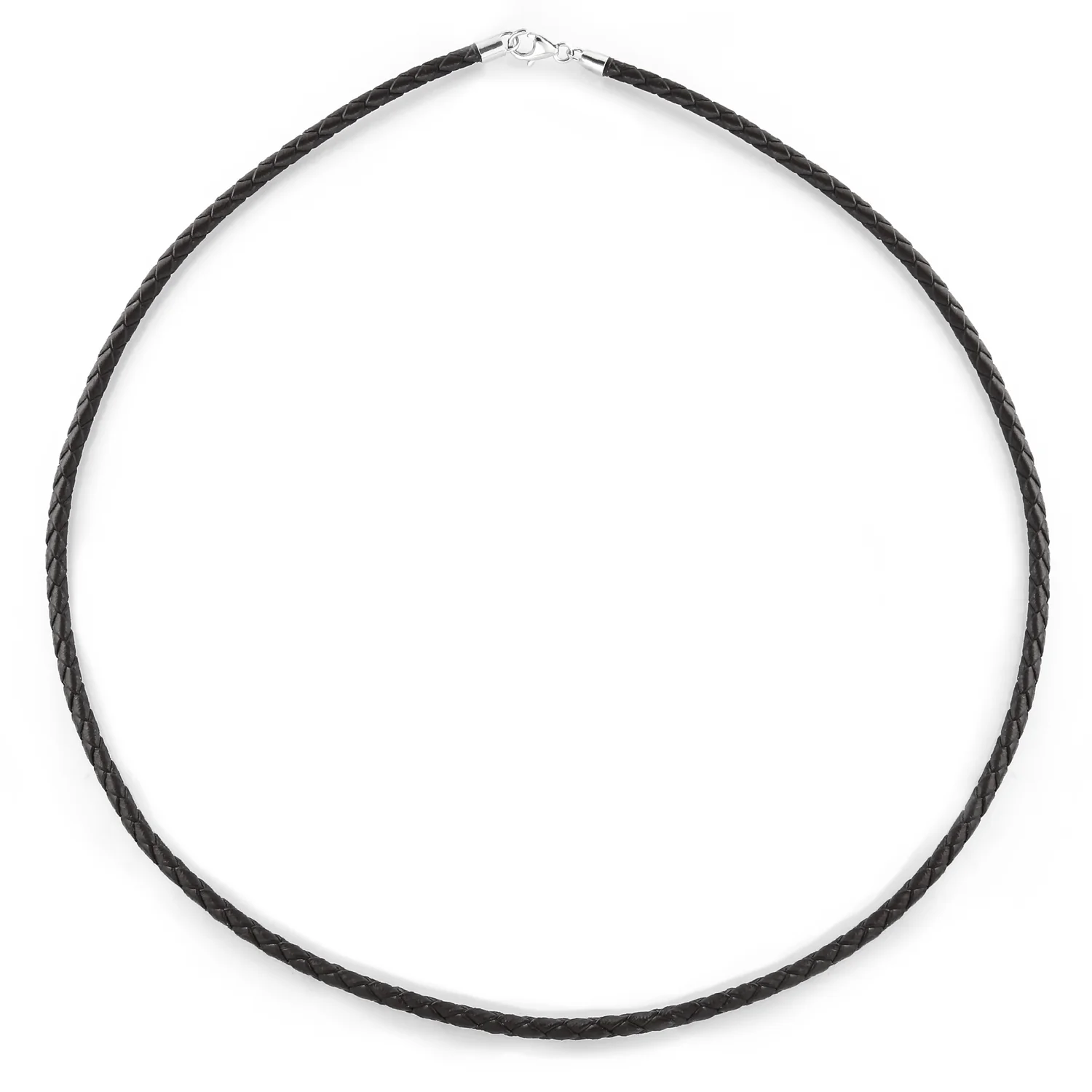 Brown Black Leather Braided Necklace Pendant Cords Sterling Silver 14 -24 Inch - Image 11