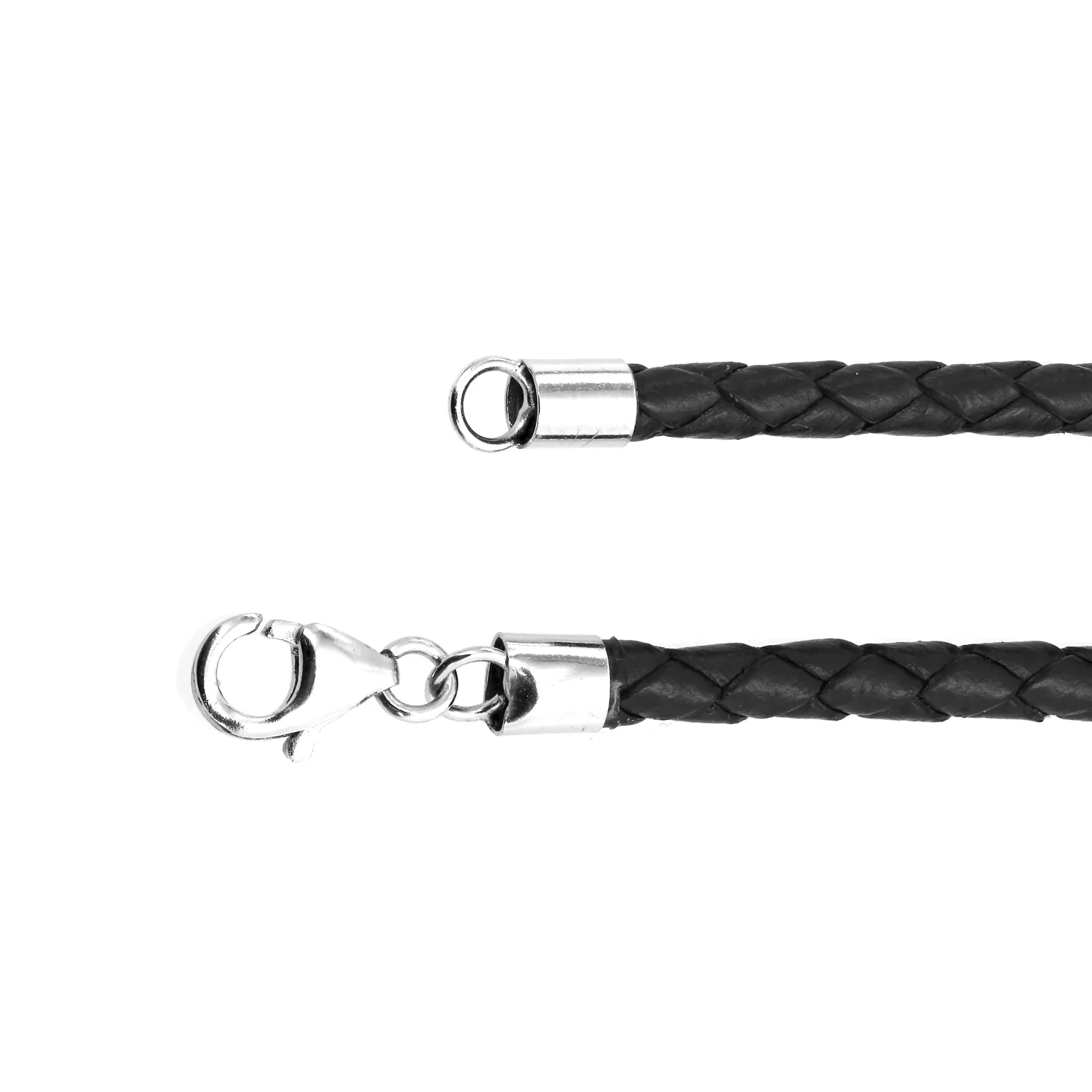 Brown Black Leather Braided Necklace Pendant Cords Sterling Silver 14 -24 Inch - Image 21