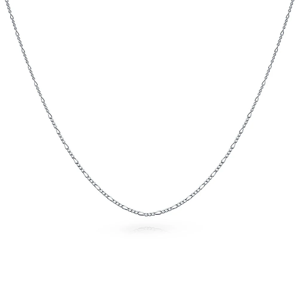 Ultra Thin Lightweight 1.2MM Figaro Link Chain Necklace .925 Sterling Silver 16"