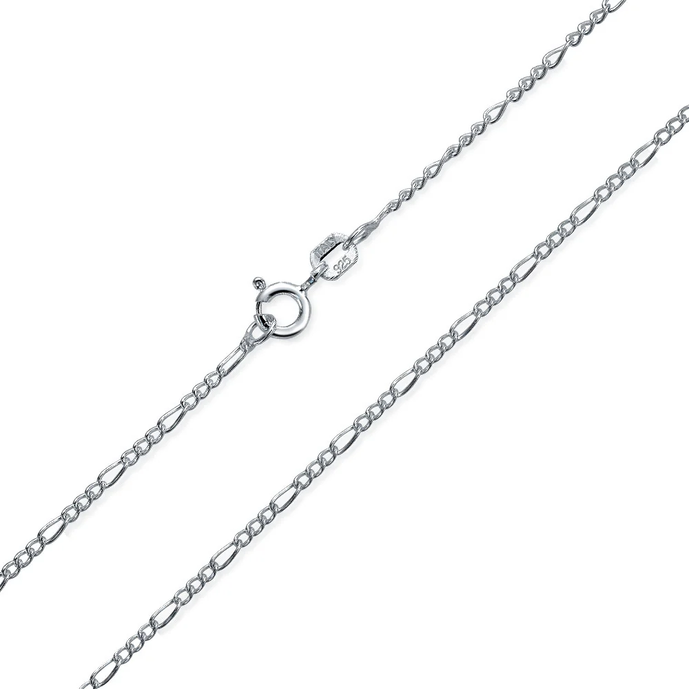 Ultra Thin Lightweight 1.2MM Figaro Link Chain Necklace .925 Sterling Silver 16" - Image 2
