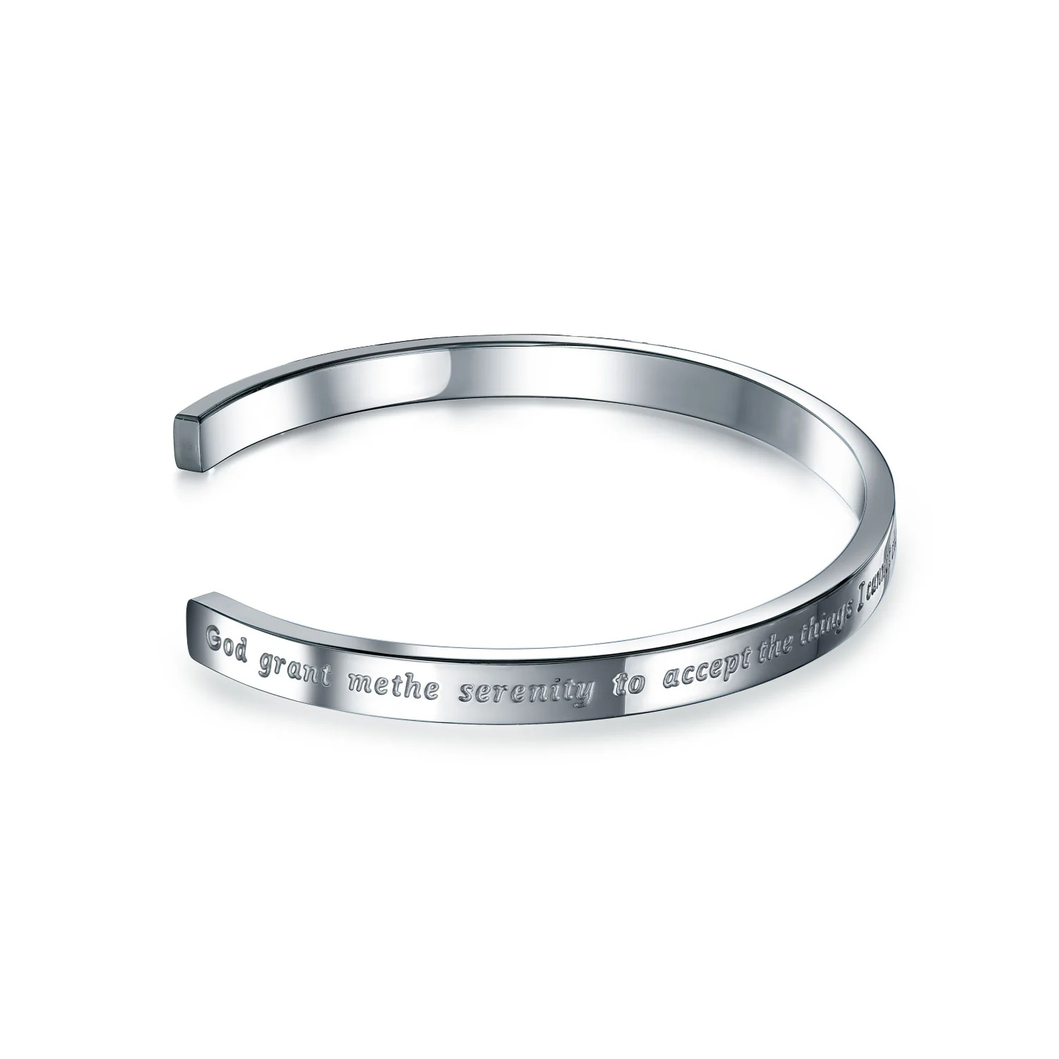 Inspirational Religious Message Serenity Prayer Cuff Bracelet Stainless Steel - Image 2