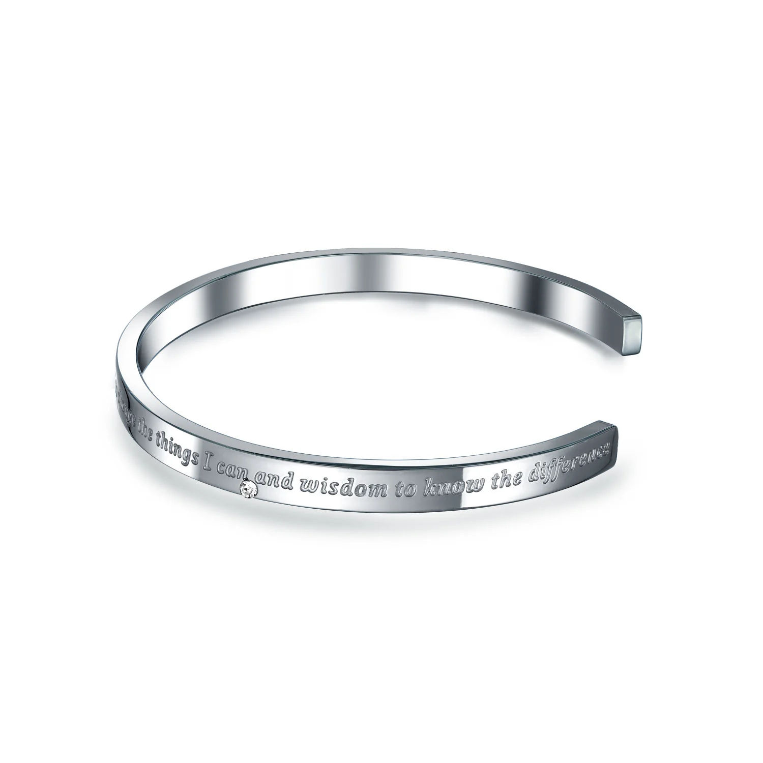 Inspirational Religious Message Serenity Prayer Cuff Bracelet Stainless Steel - Image 3