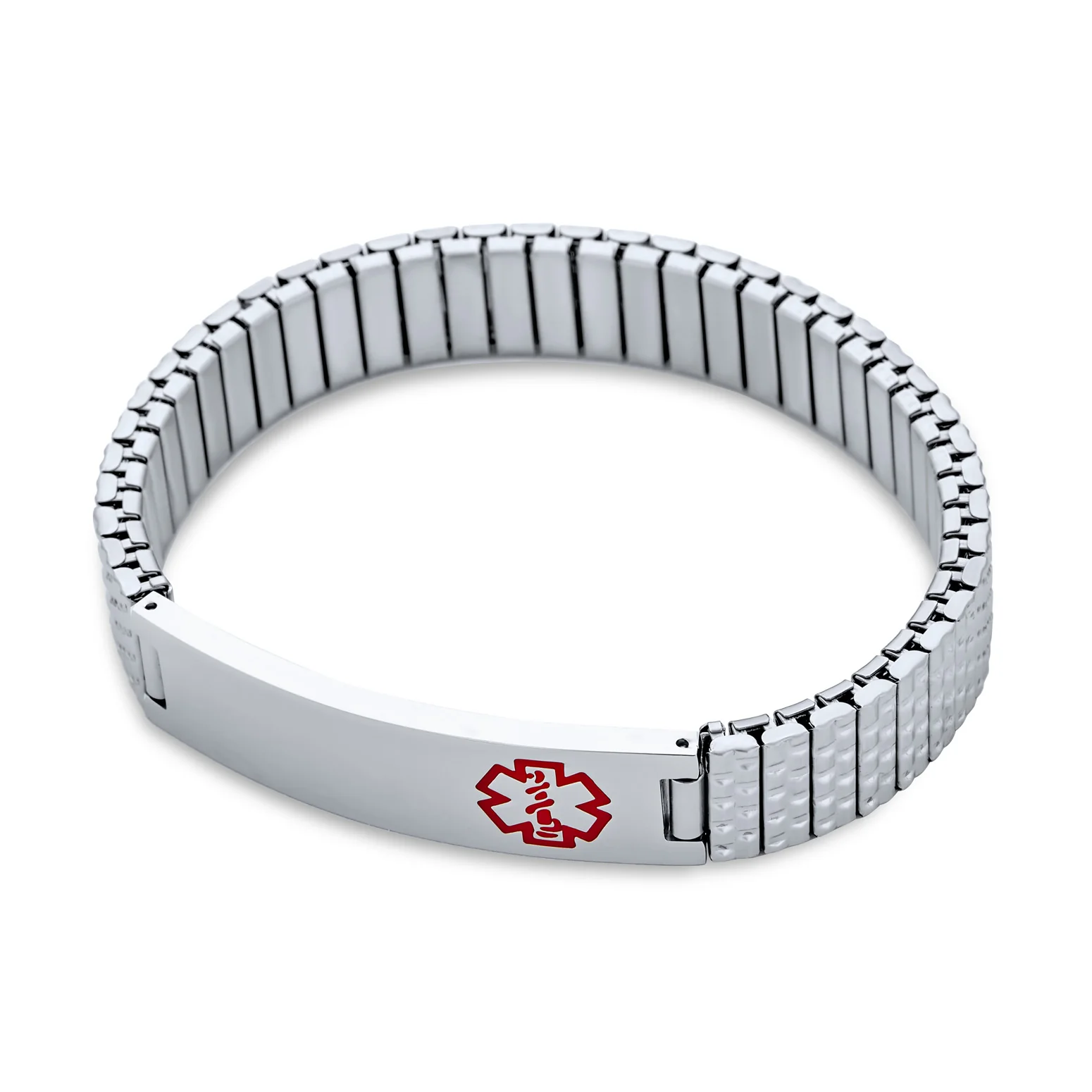 Blank Medical Identification Medical ID Stretch Link Bracelet Stainless Steel - Image 12