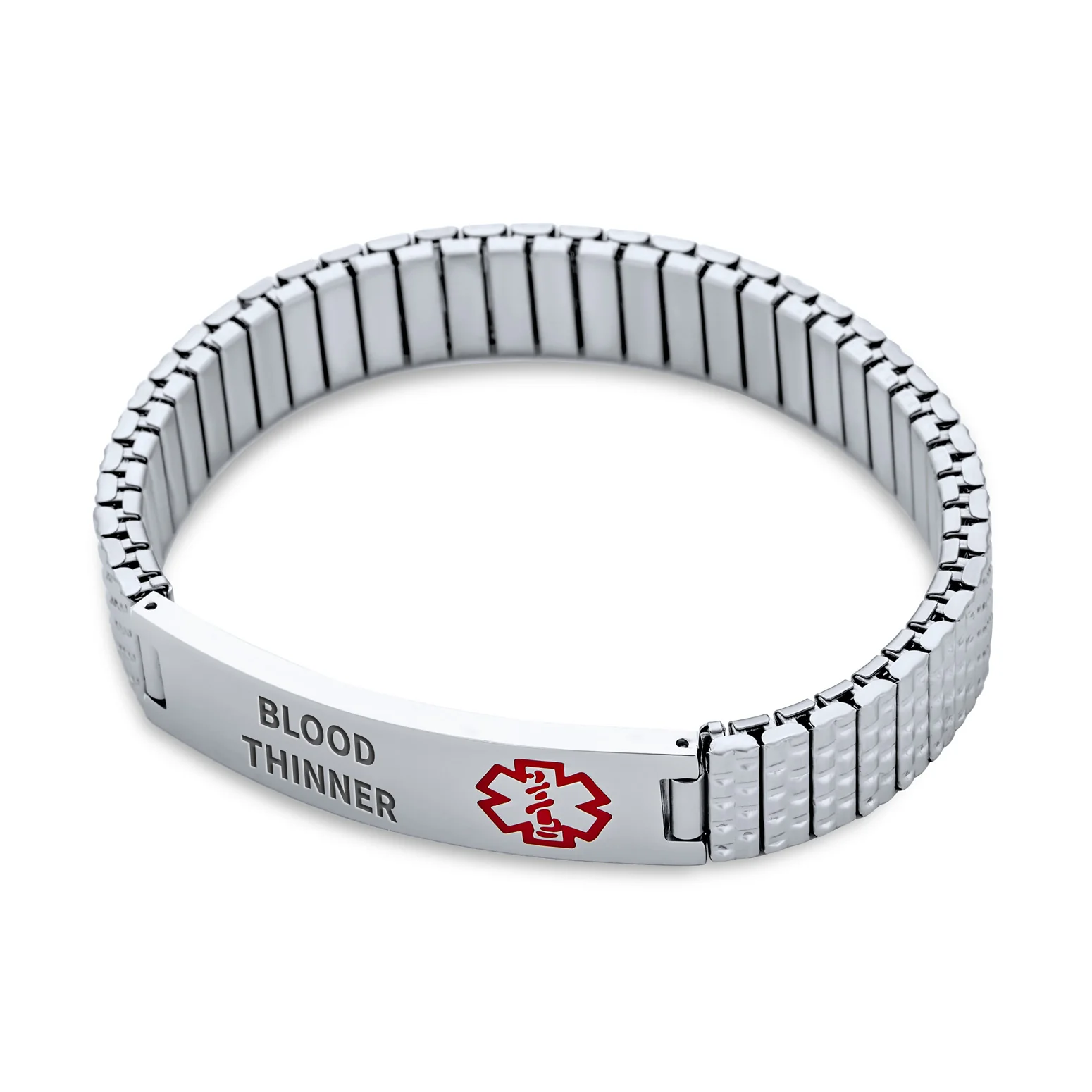 Blank Medical Identification Medical ID Stretch Link Bracelet Stainless Steel - Image 13