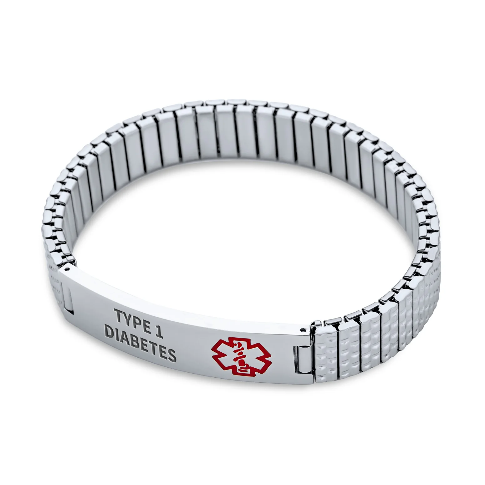 Blank Medical Identification Medical ID Stretch Link Bracelet Stainless Steel - Image 14