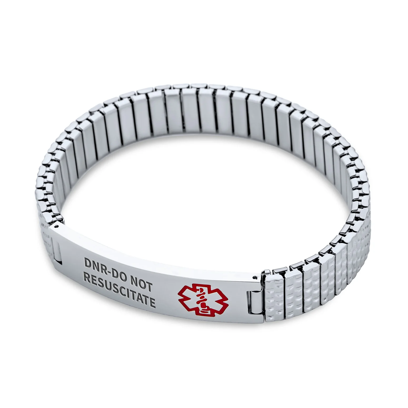 Blank Medical Identification Medical ID Stretch Link Bracelet Stainless Steel - Image 17