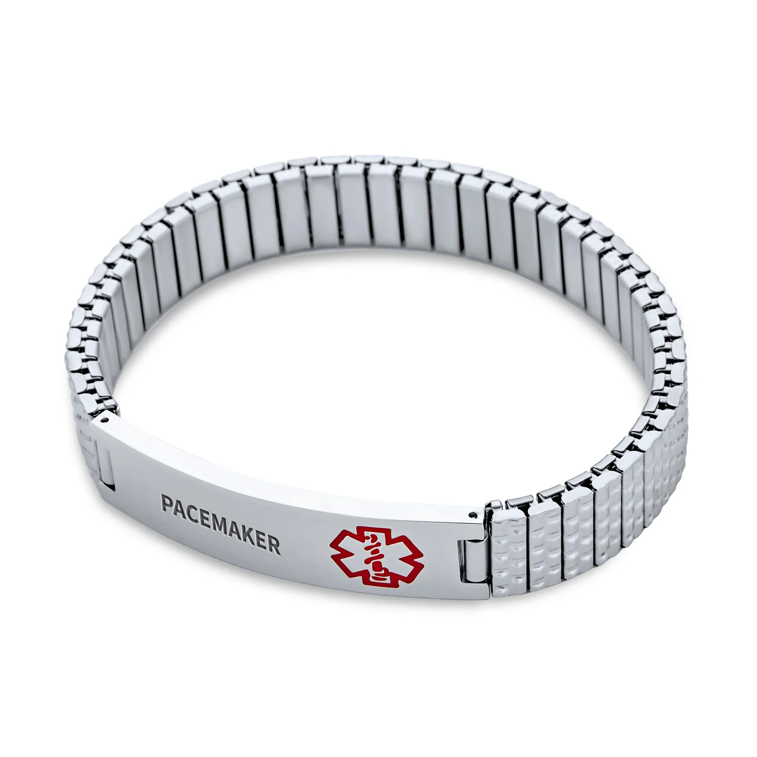 Blank Medical Identification Medical ID Stretch Link Bracelet Stainless Steel - Image 18