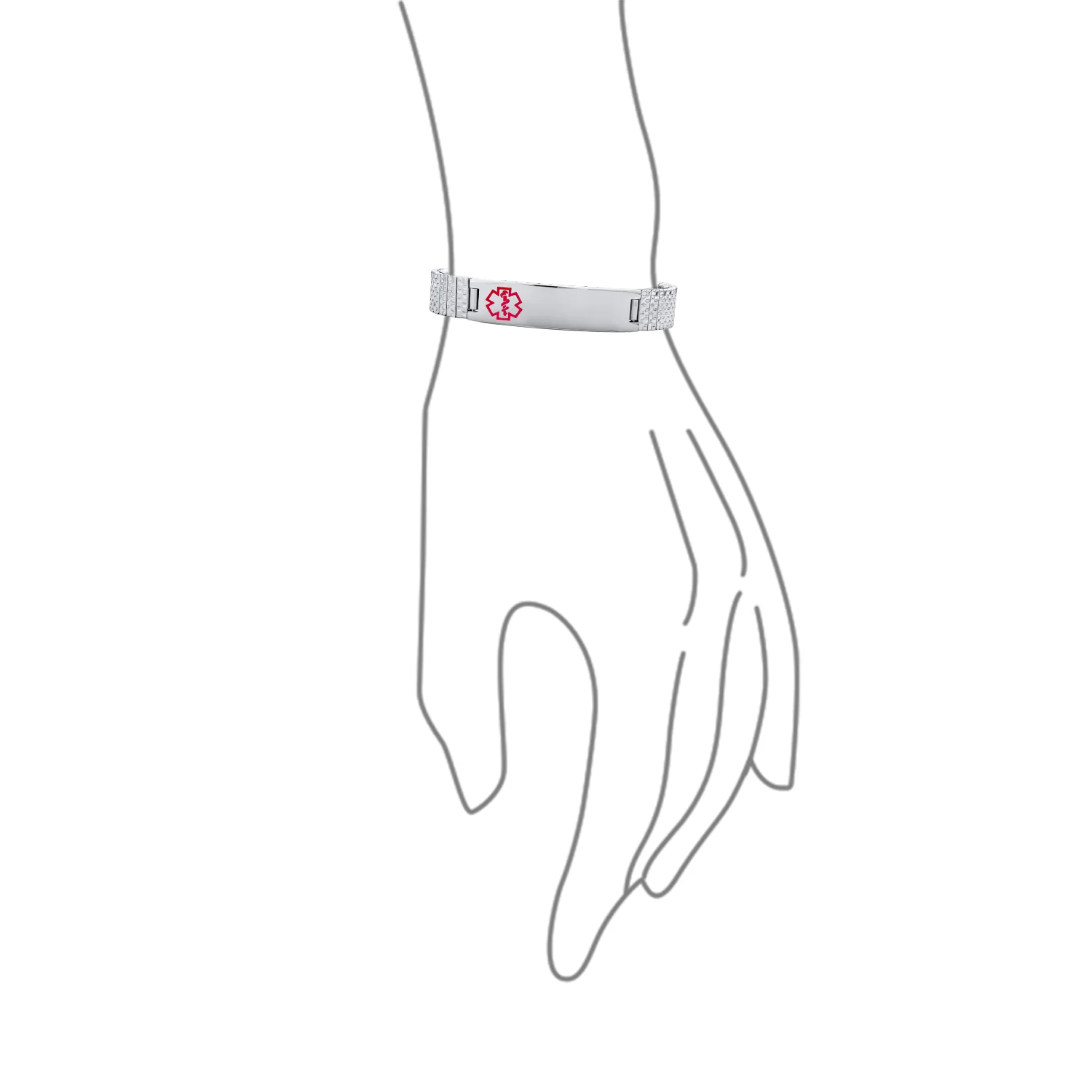 Blank Medical Identification Medical ID Stretch Link Bracelet Stainless Steel - Image 27