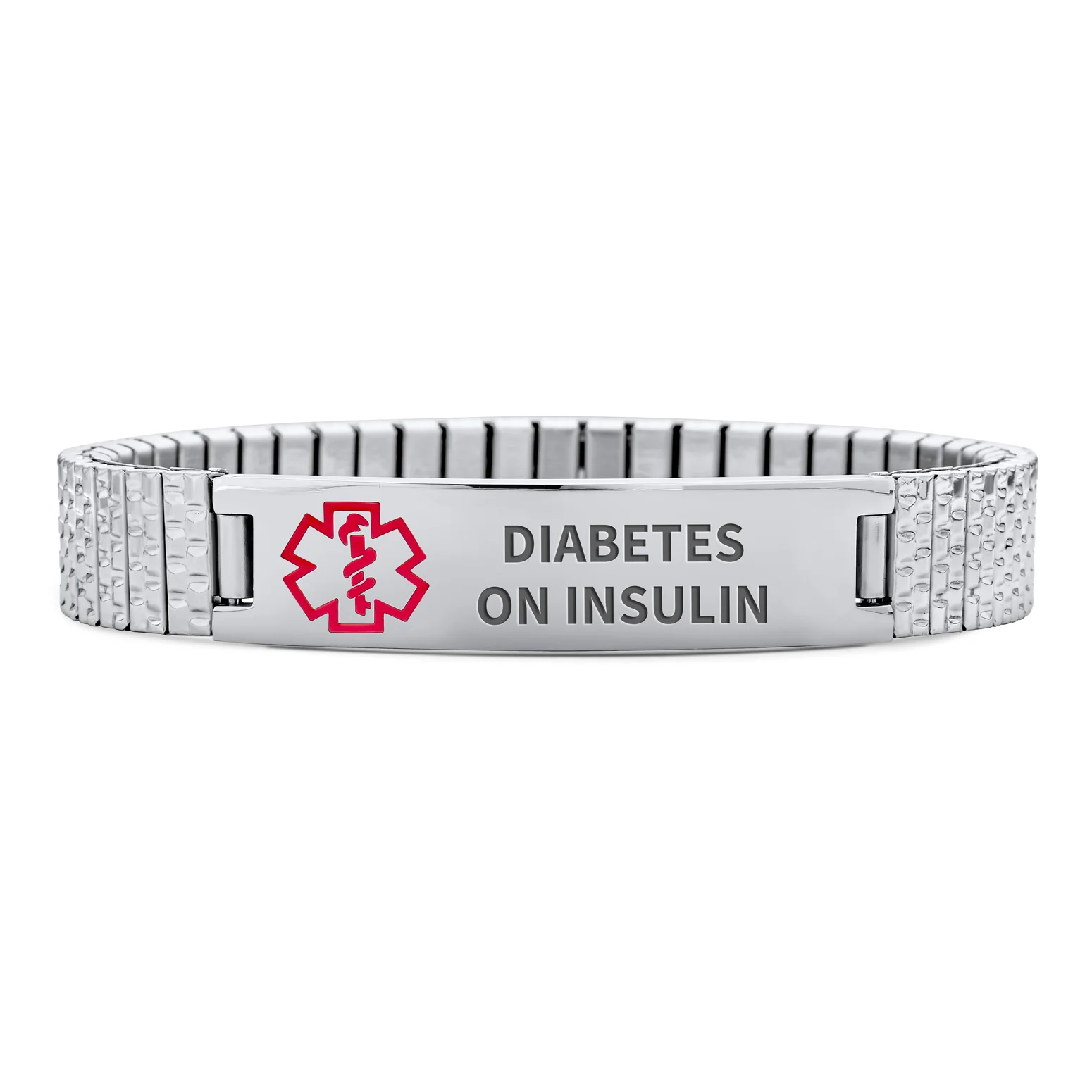 Blank Medical Identification Medical ID Stretch Link Bracelet Stainless Steel - Image 6