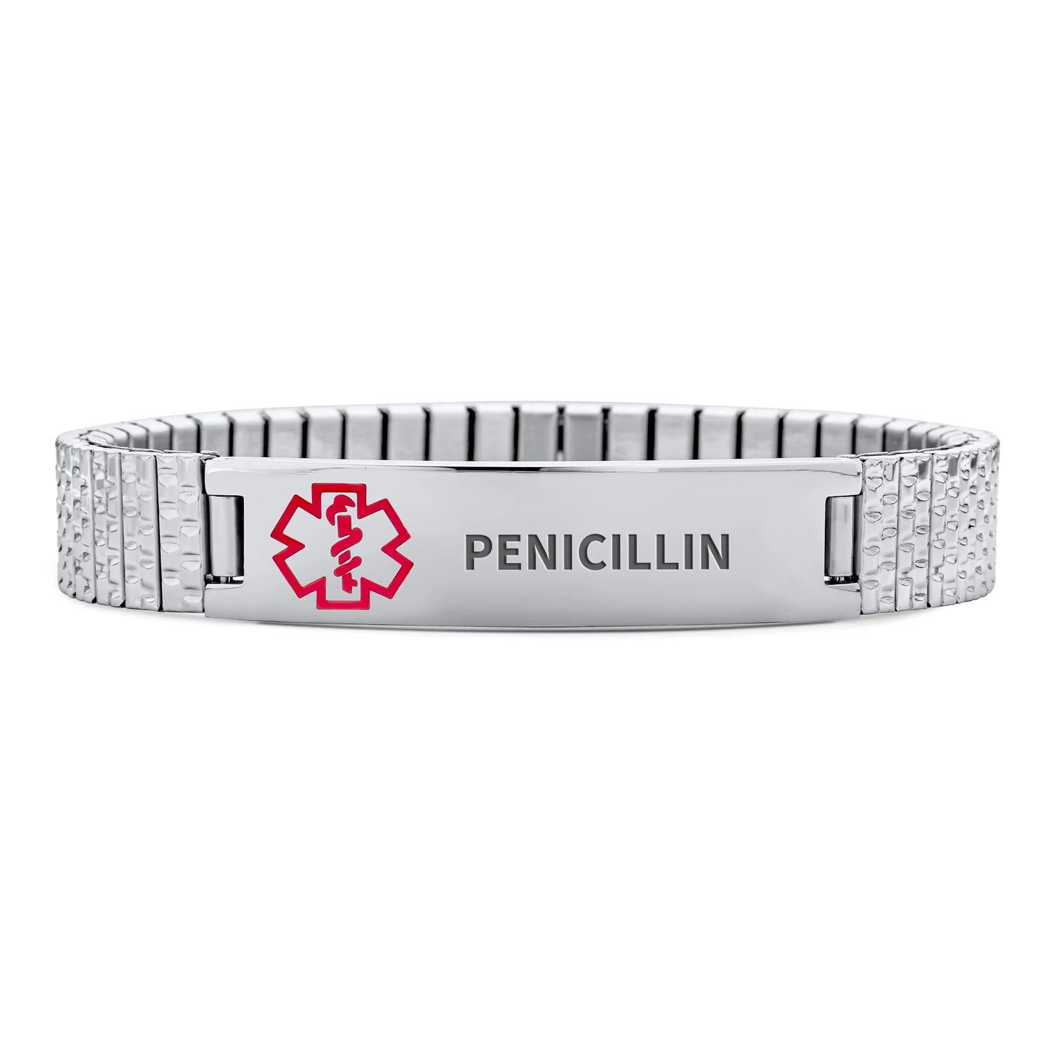 Blank Medical Identification Medical ID Stretch Link Bracelet Stainless Steel - Image 9