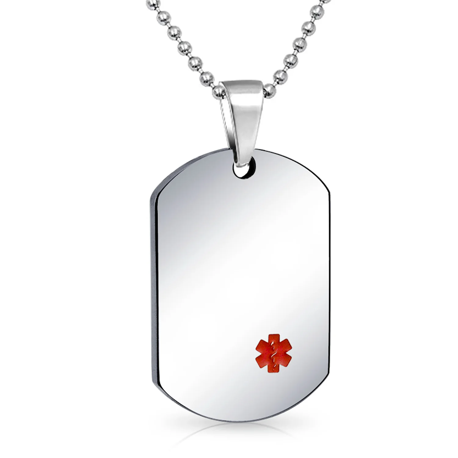 Medical ID Dog Tag Stainless Pendant Necklace 20 Inch - Image 10