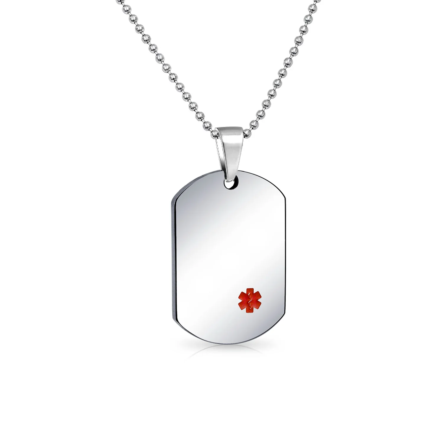Medical ID Dog Tag Stainless Pendant Necklace 20 Inch - Image 28