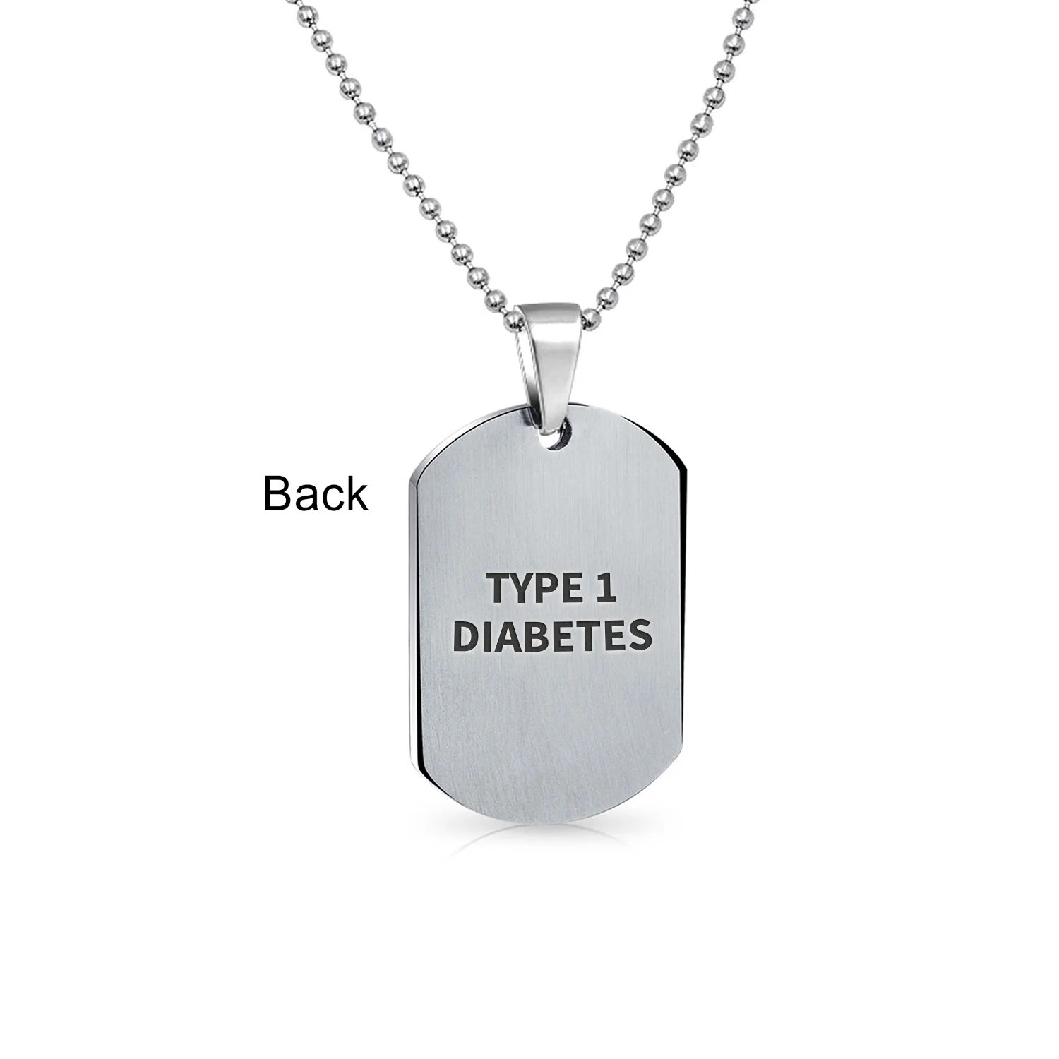 Medical ID Dog Tag Stainless Pendant Necklace 20 Inch - Image 34