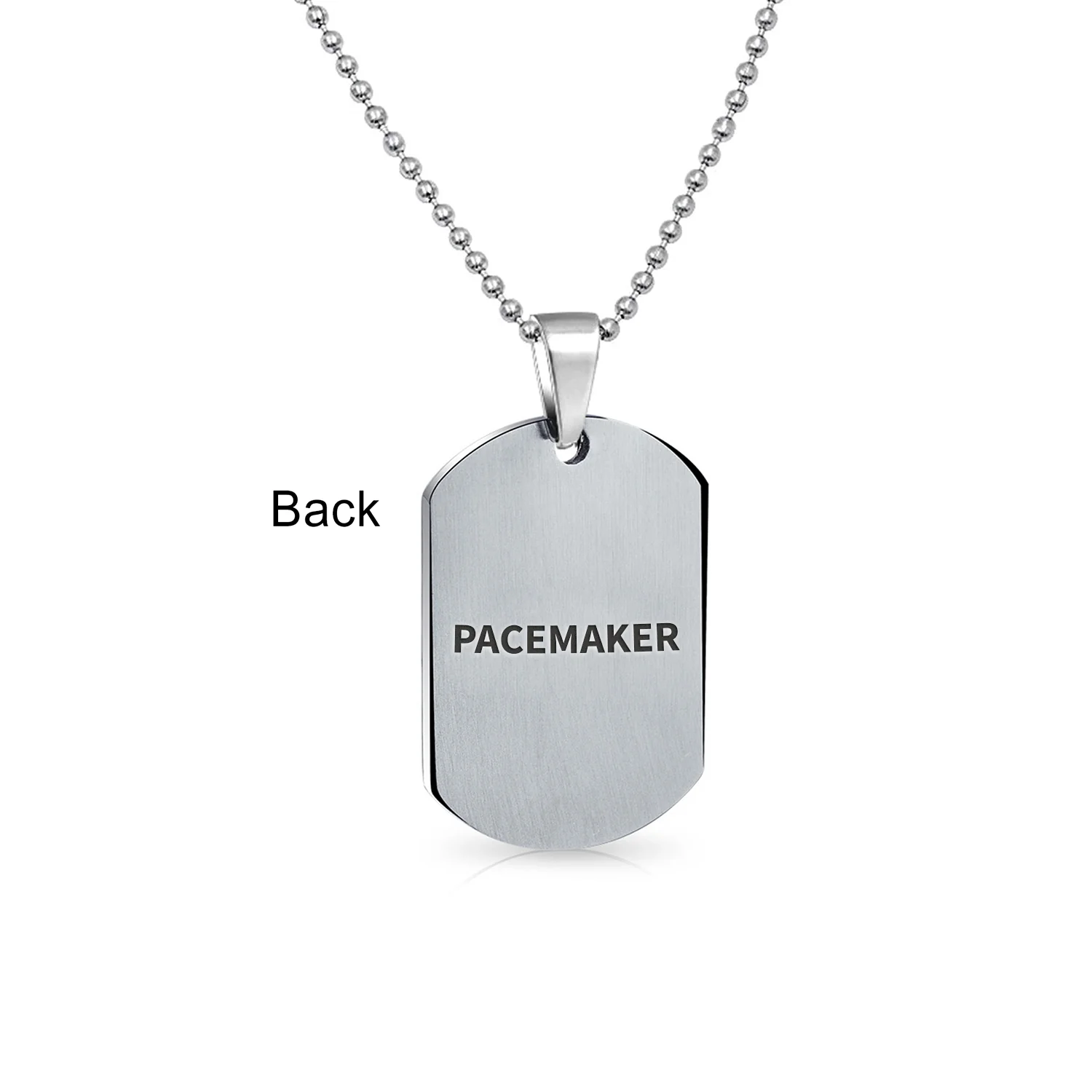 Medical ID Dog Tag Stainless Pendant Necklace 20 Inch - Image 38