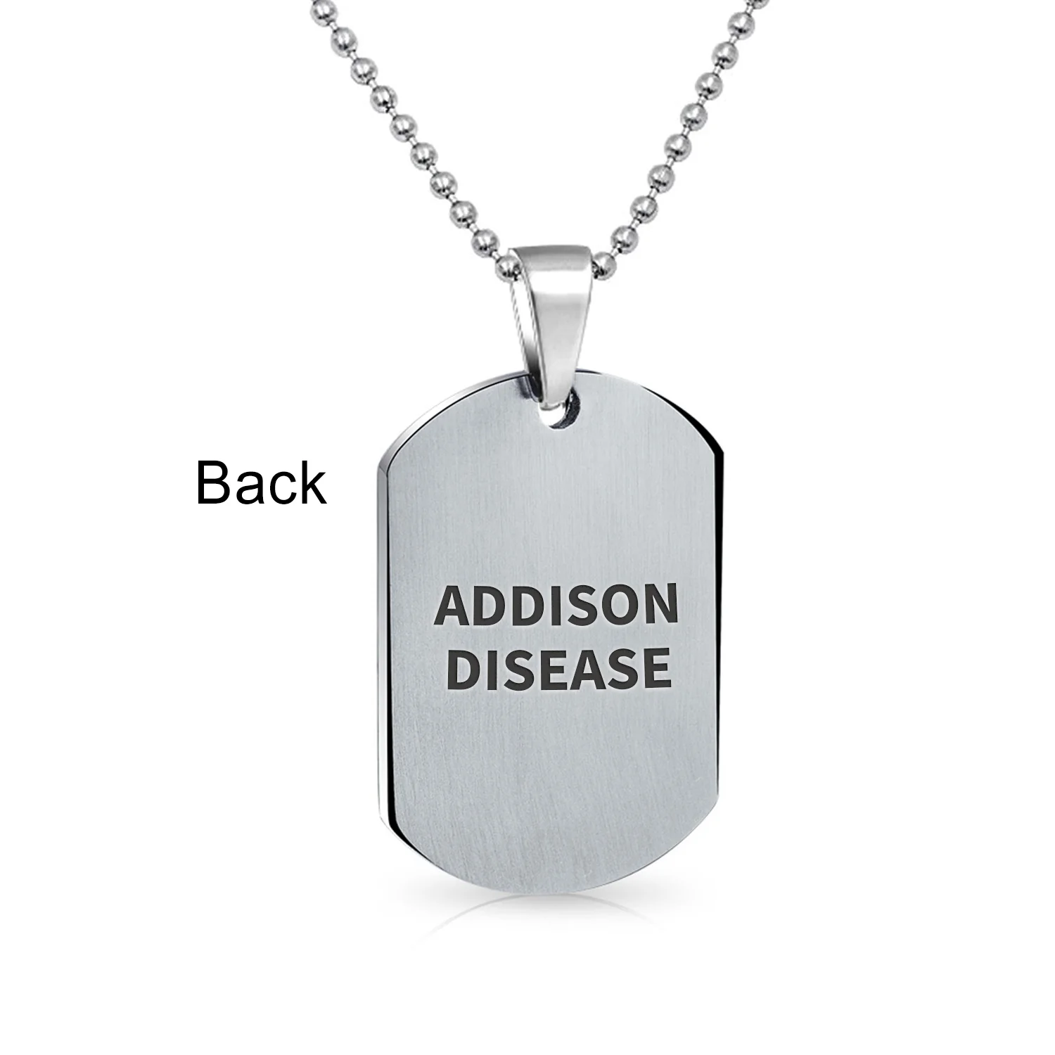 Medical ID Dog Tag Stainless Pendant Necklace 20 Inch - Image 40
