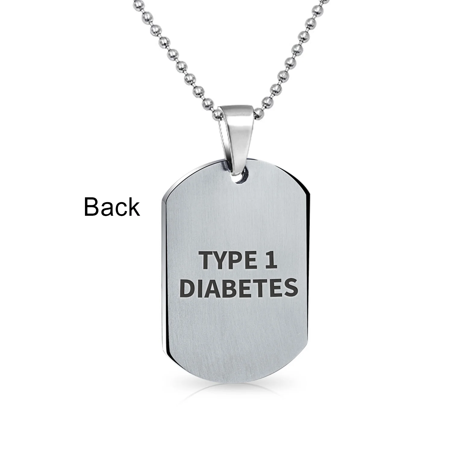 Medical ID Dog Tag Stainless Pendant Necklace 20 Inch - Image 43