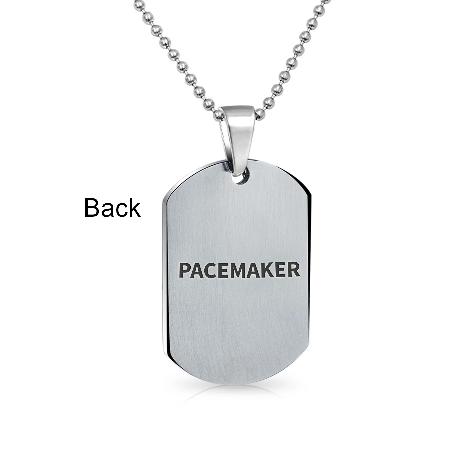 Medical ID Dog Tag Stainless Pendant Necklace 20 Inch - Image 47