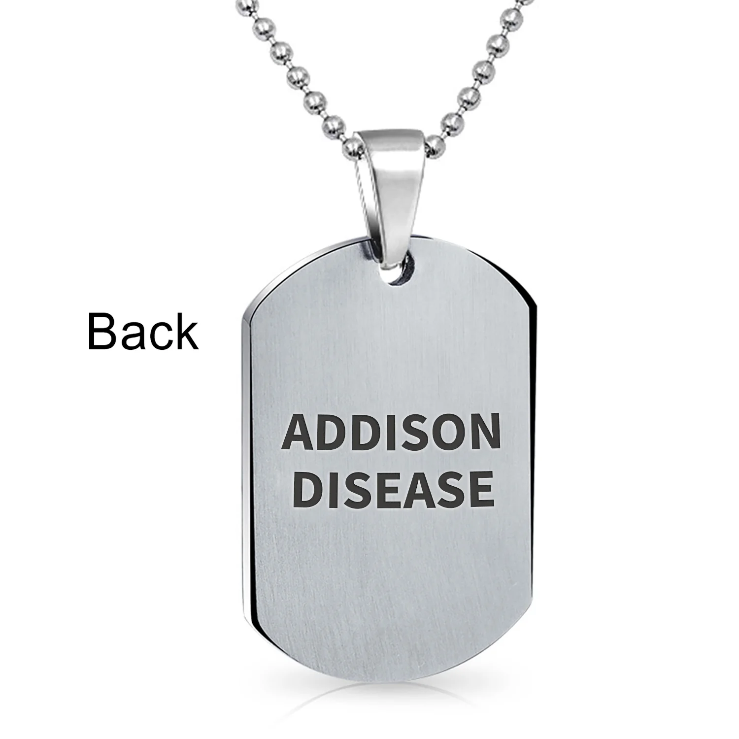 Medical ID Dog Tag Stainless Pendant Necklace 20 Inch - Image 49