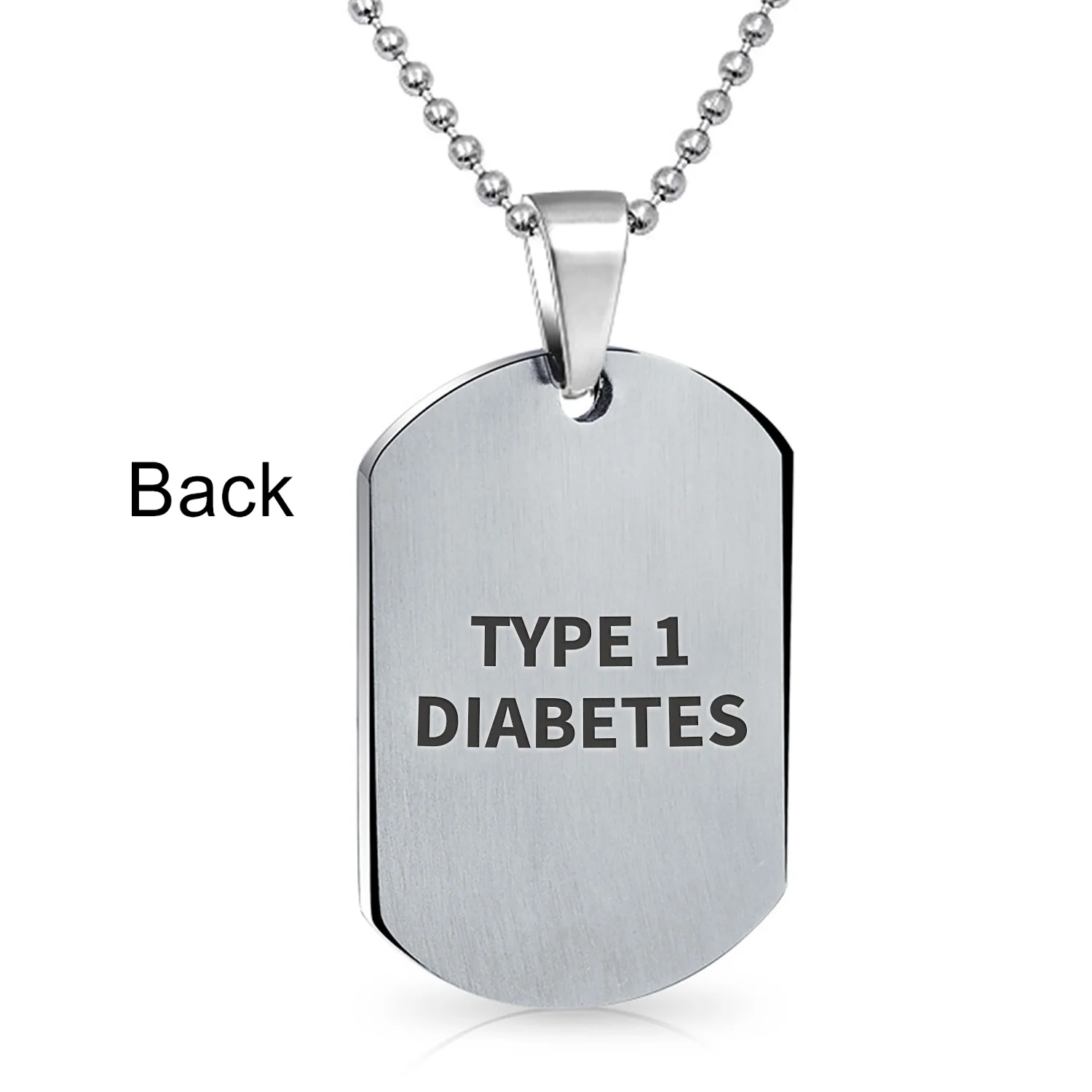 Medical ID Dog Tag Stainless Pendant Necklace 20 Inch - Image 52