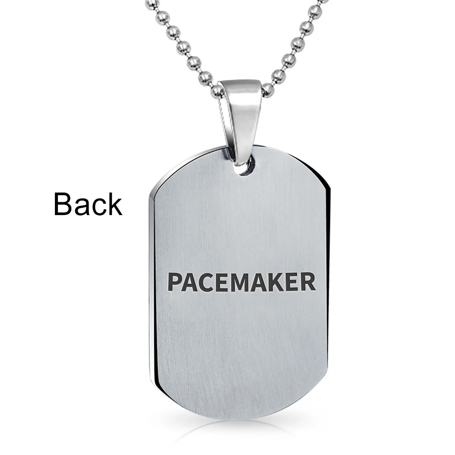Medical ID Dog Tag Stainless Pendant Necklace 20 Inch - Image 56