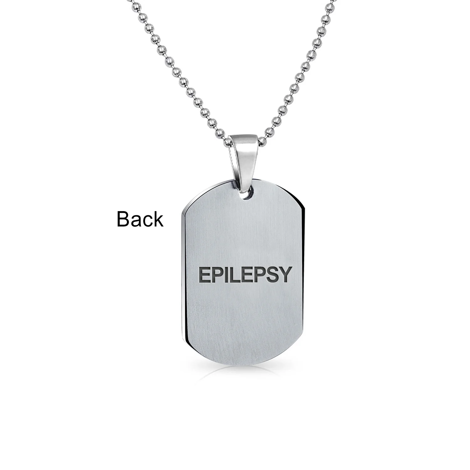Medical ID Dog Tag Stainless Pendant Necklace 20 Inch - Image 58