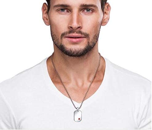 Medical ID Dog Tag Stainless Pendant Necklace 20 Inch - Image 70