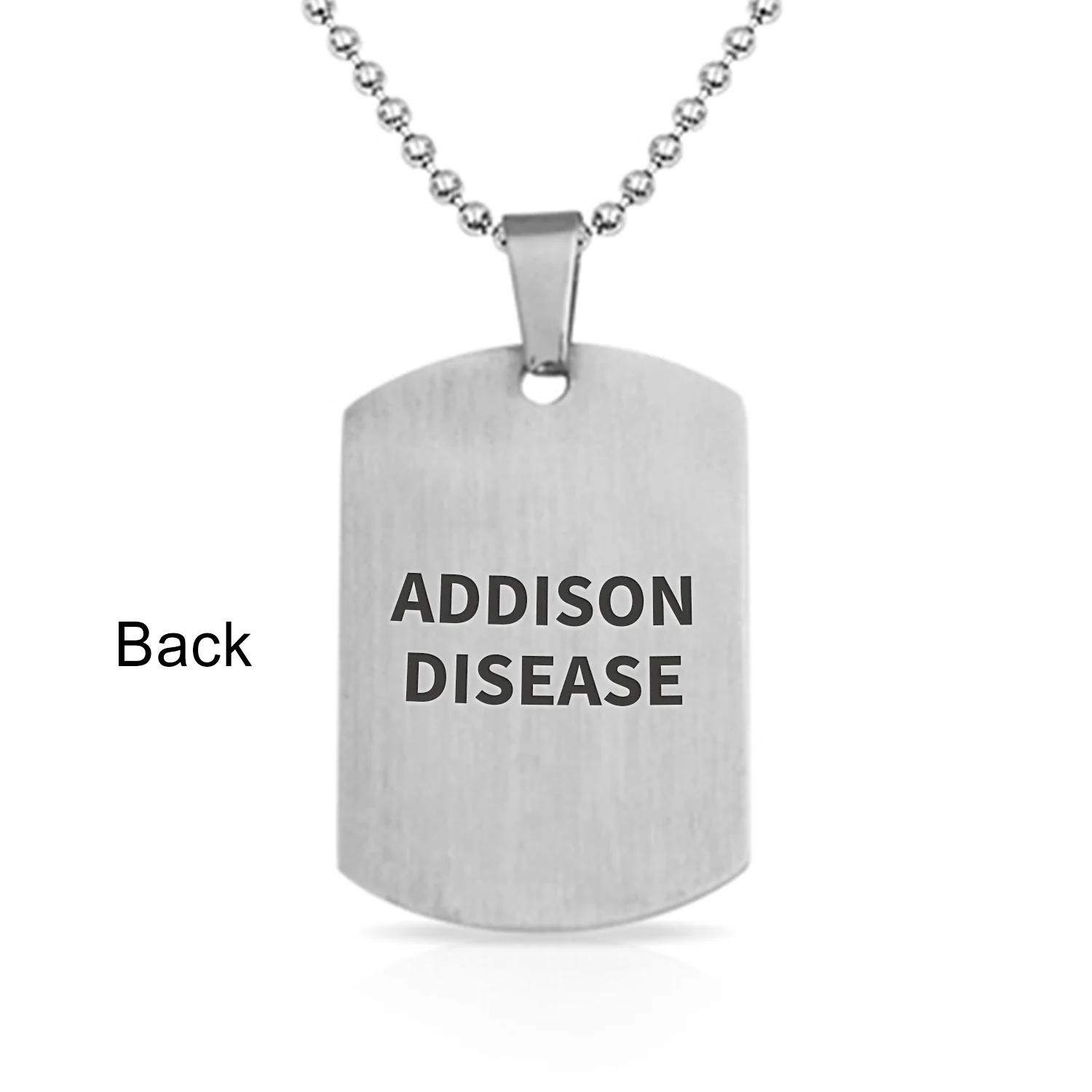 Medical ID Dog Tag Steel Pendant Necklace Men 20" Chain - Image 32
