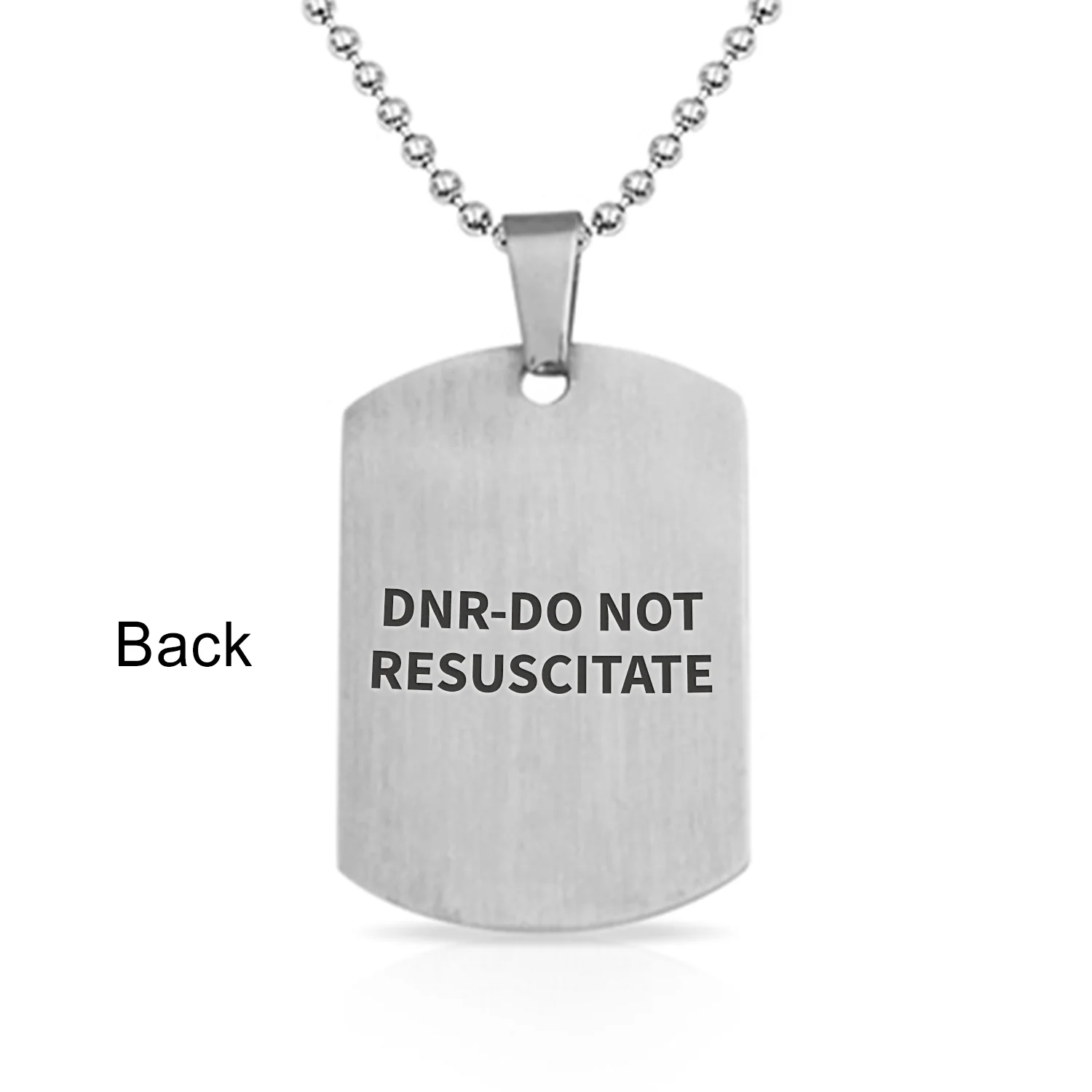 Medical ID Dog Tag Steel Pendant Necklace Men 20" Chain - Image 37