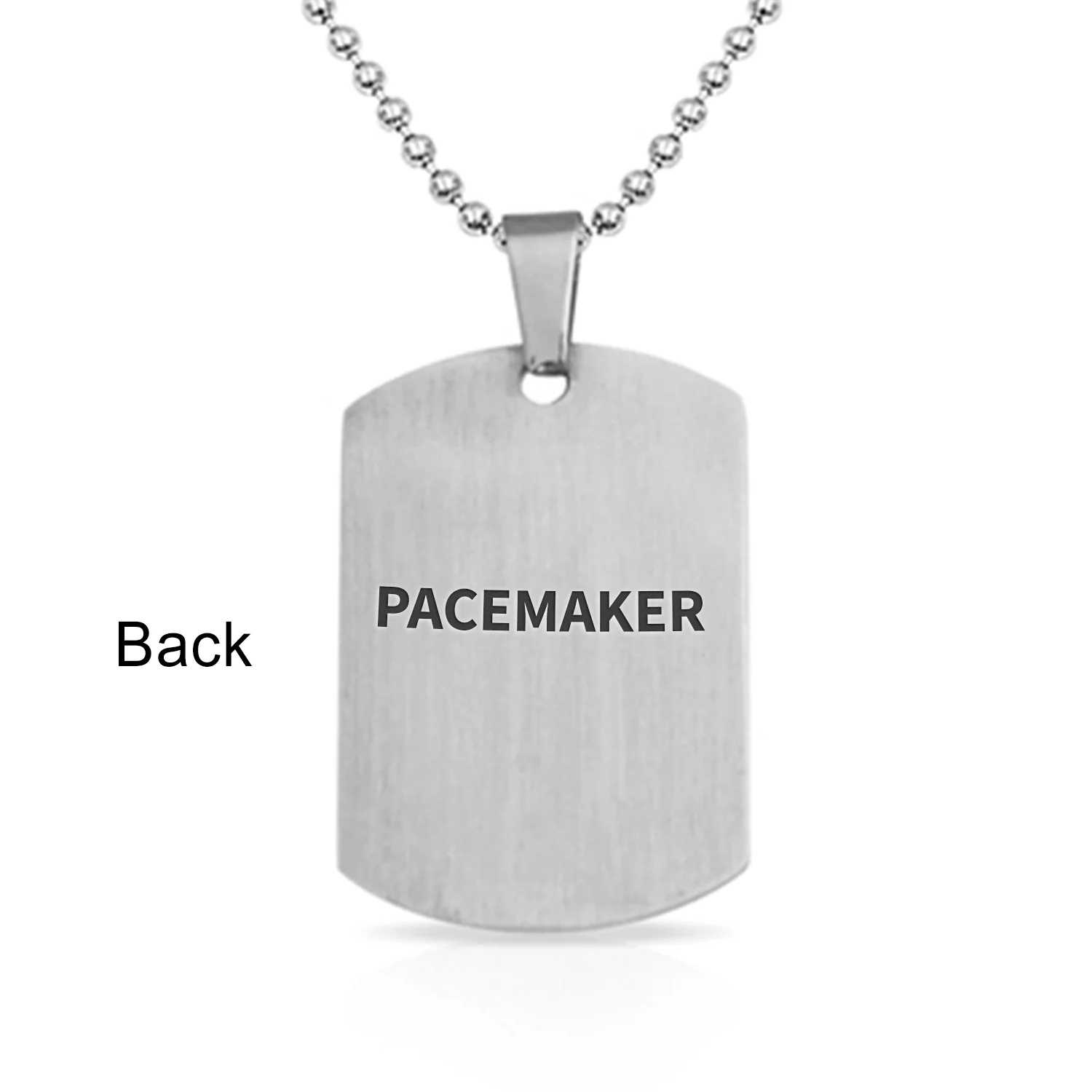 Medical ID Dog Tag Steel Pendant Necklace Men 20" Chain - Image 38