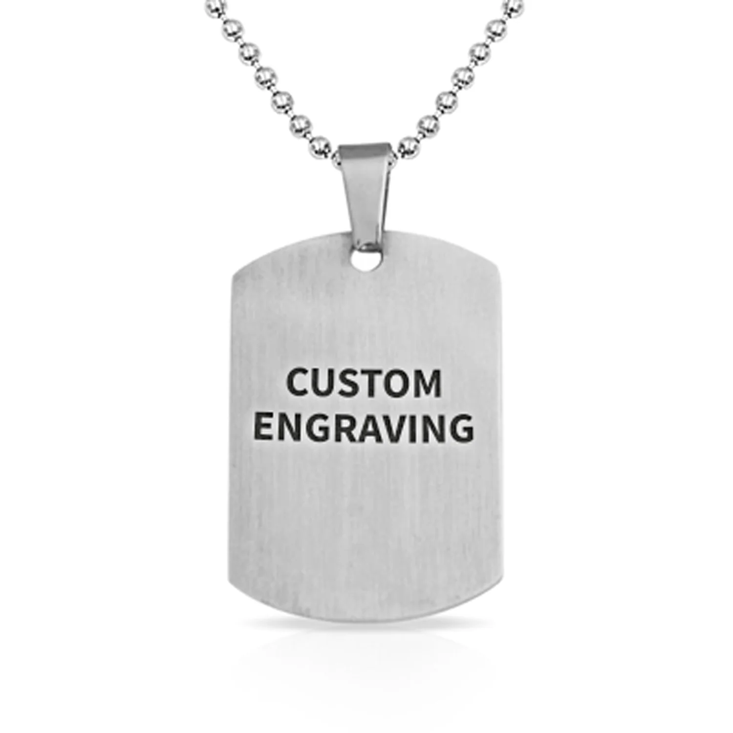 Medical ID Dog Tag Steel Pendant Necklace Men 20" Chain - Image 41