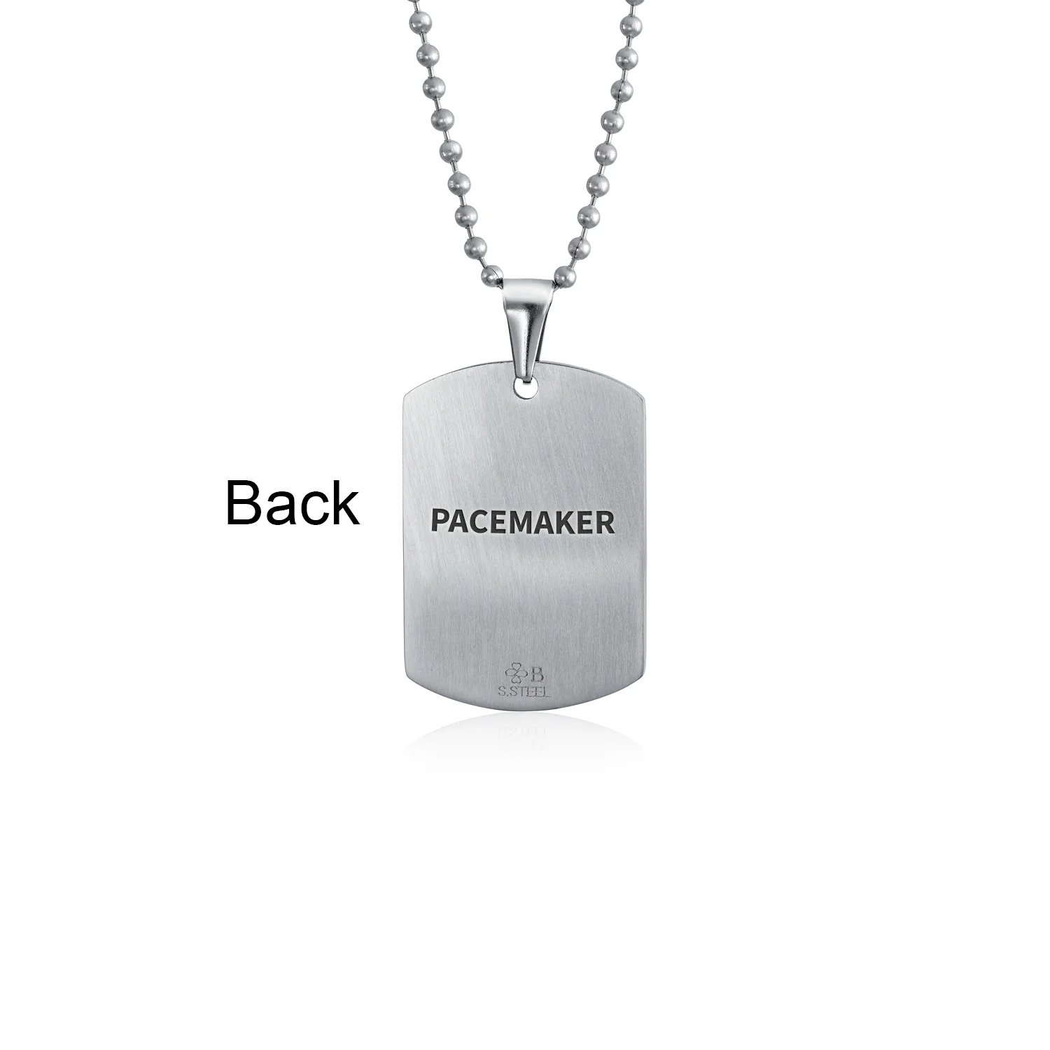 Medical ID Dog Tag Steel Pendant Necklace Men 20" Chain - Image 47