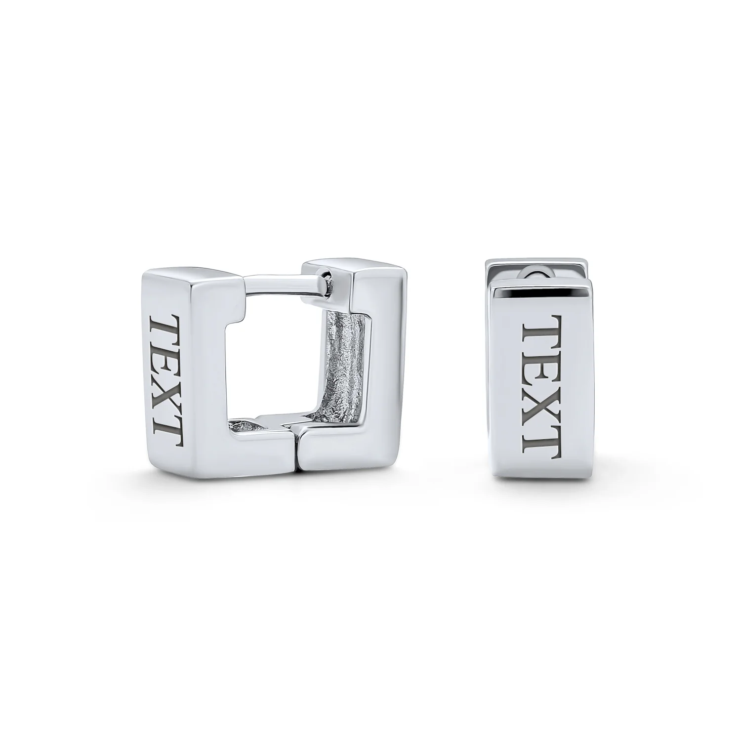 Unisex Minimalist Geometric Hoop Huggie Earrings 14K Gold Plated Sterling Silver - Image 5