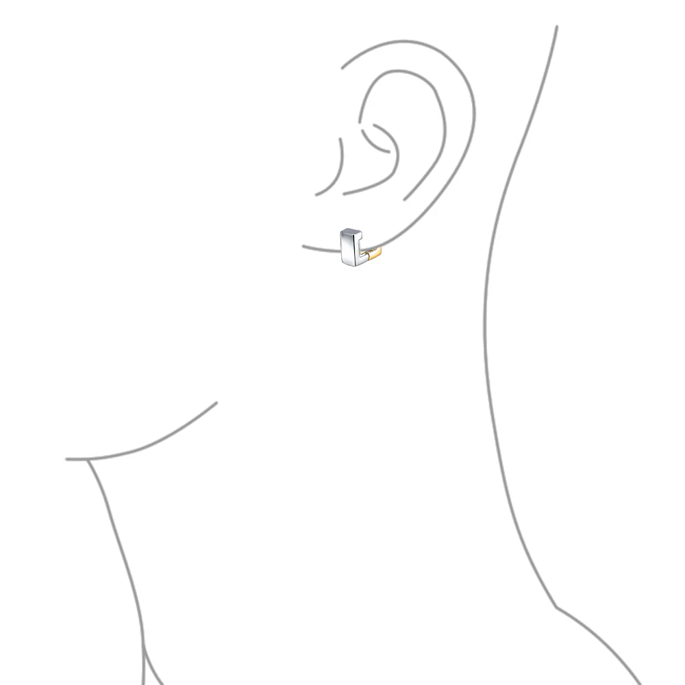 Unisex Minimalist Geometric Hoop Huggie Earrings 14K Gold Plated Sterling Silver - Image 6