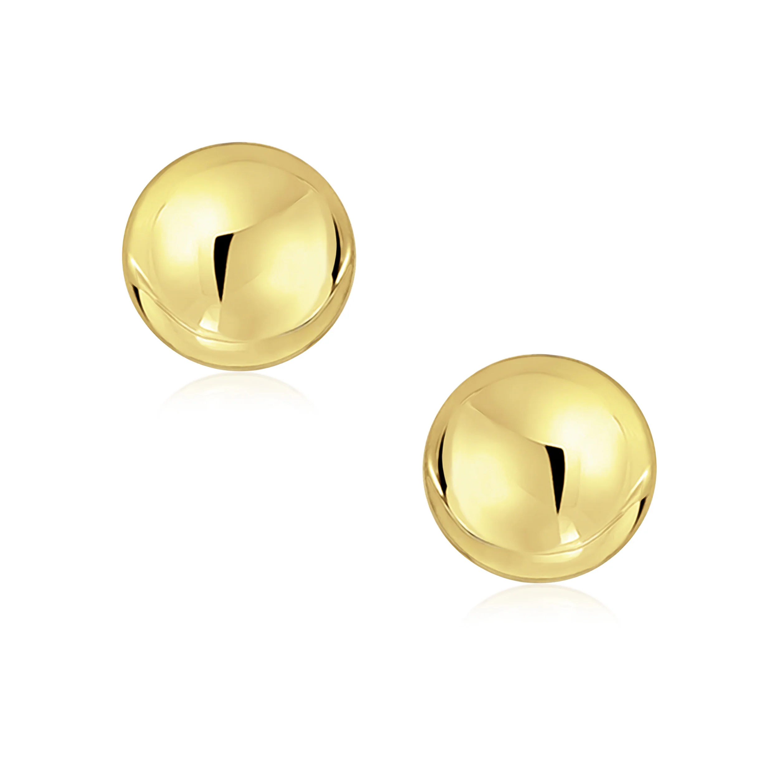 Classic Yellow 14K Gold Ball Stud Earrings Safety Screw Back 6MM - Image 6