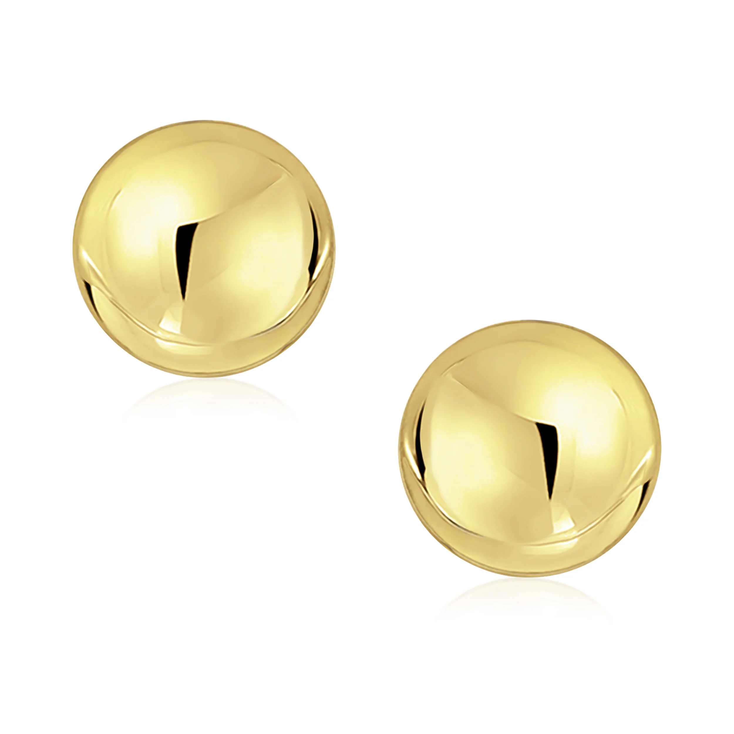 Classic Yellow 14K Gold Ball Stud Earrings Safety Screw Back 6MM - Image 7