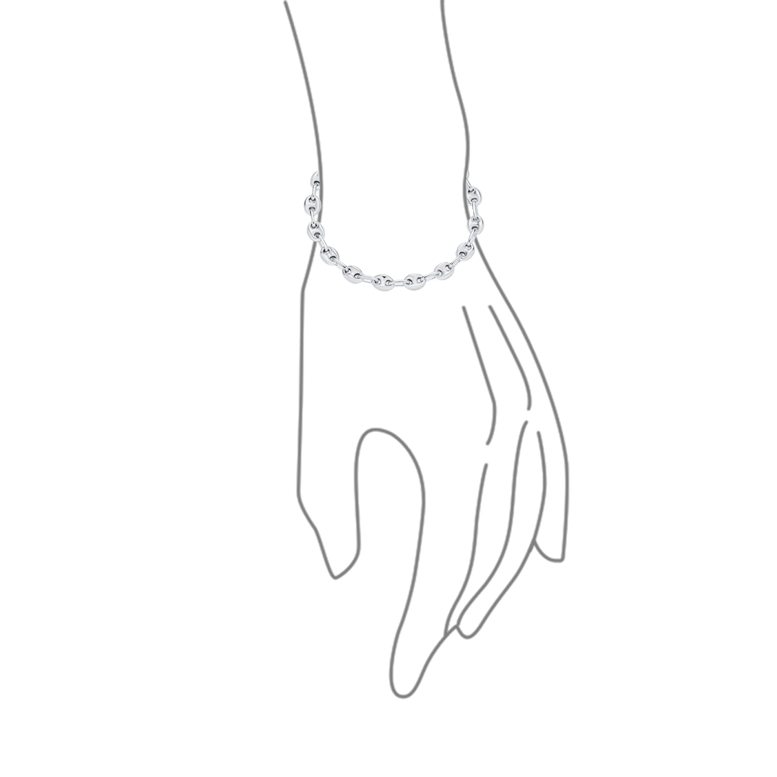.925 Sterling Silver 6MM Anchor Puff Mariner Link Chain Bracelet - Image 3