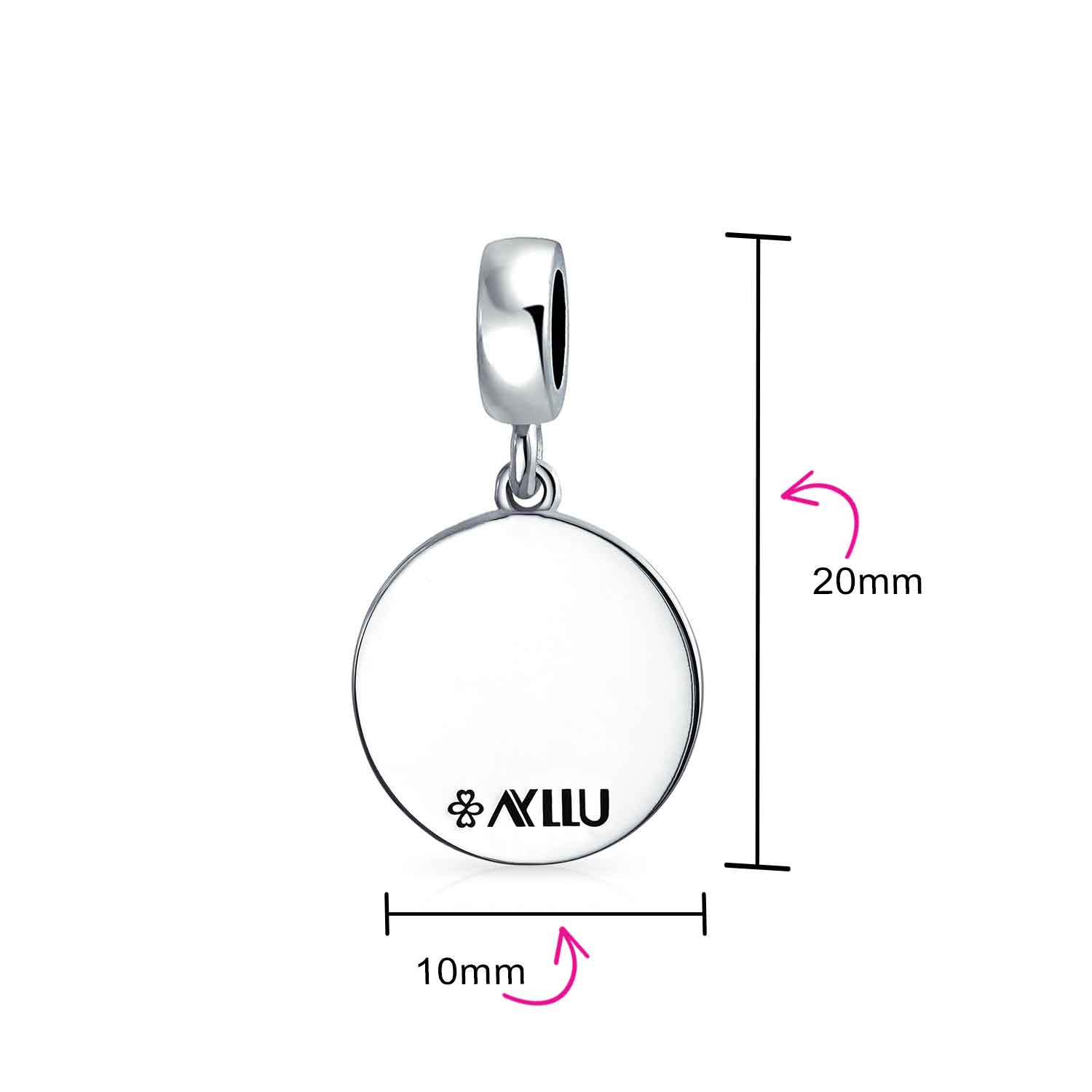 Unisex Sterling Silver LGBTQ Rainbow Yin Yang Dangle Charm Bead Disc Tag - Image 4