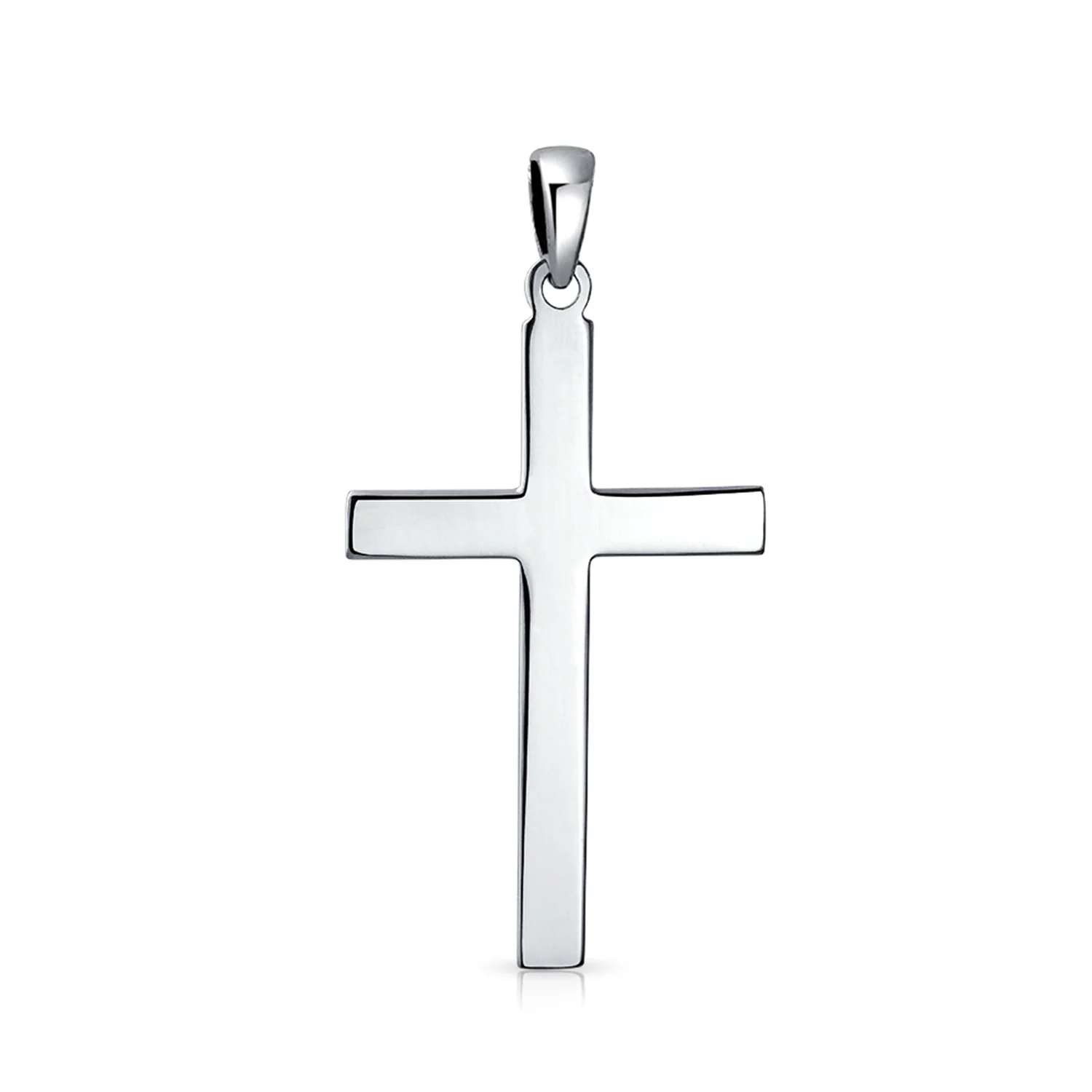 Religious Cross Pendant Necklace Sterling Silver Men - Image 2