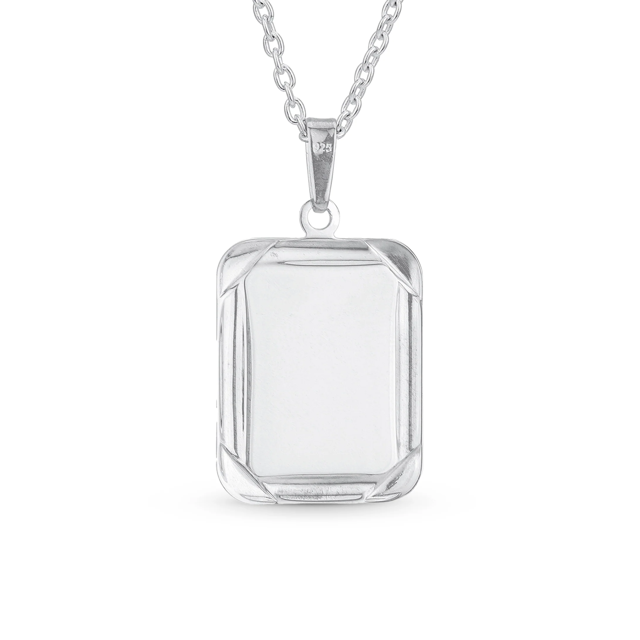 Unisex Religious Pendant Necklace with Jesus Christ Medallion in Sterling Silver - Image 2