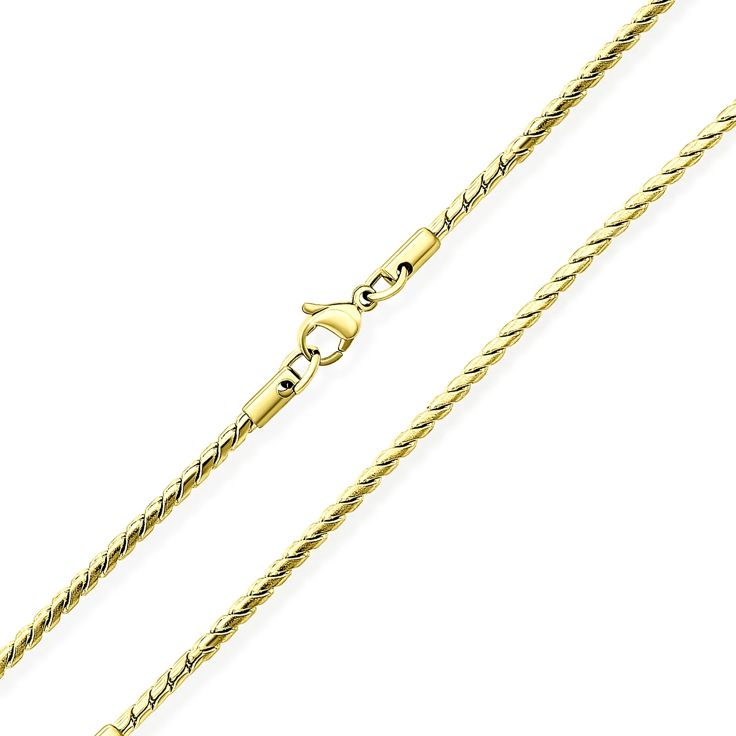 Unisex Stylish ine Chain Necklace Silver Tone Black IP Gold Plated Steel - Image 4