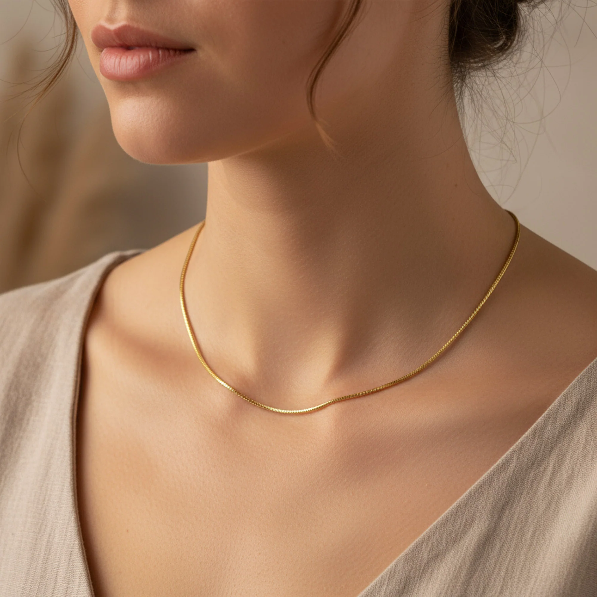Unisex Stylish ine Chain Necklace Silver Tone Black IP Gold Plated Steel - Image 5
