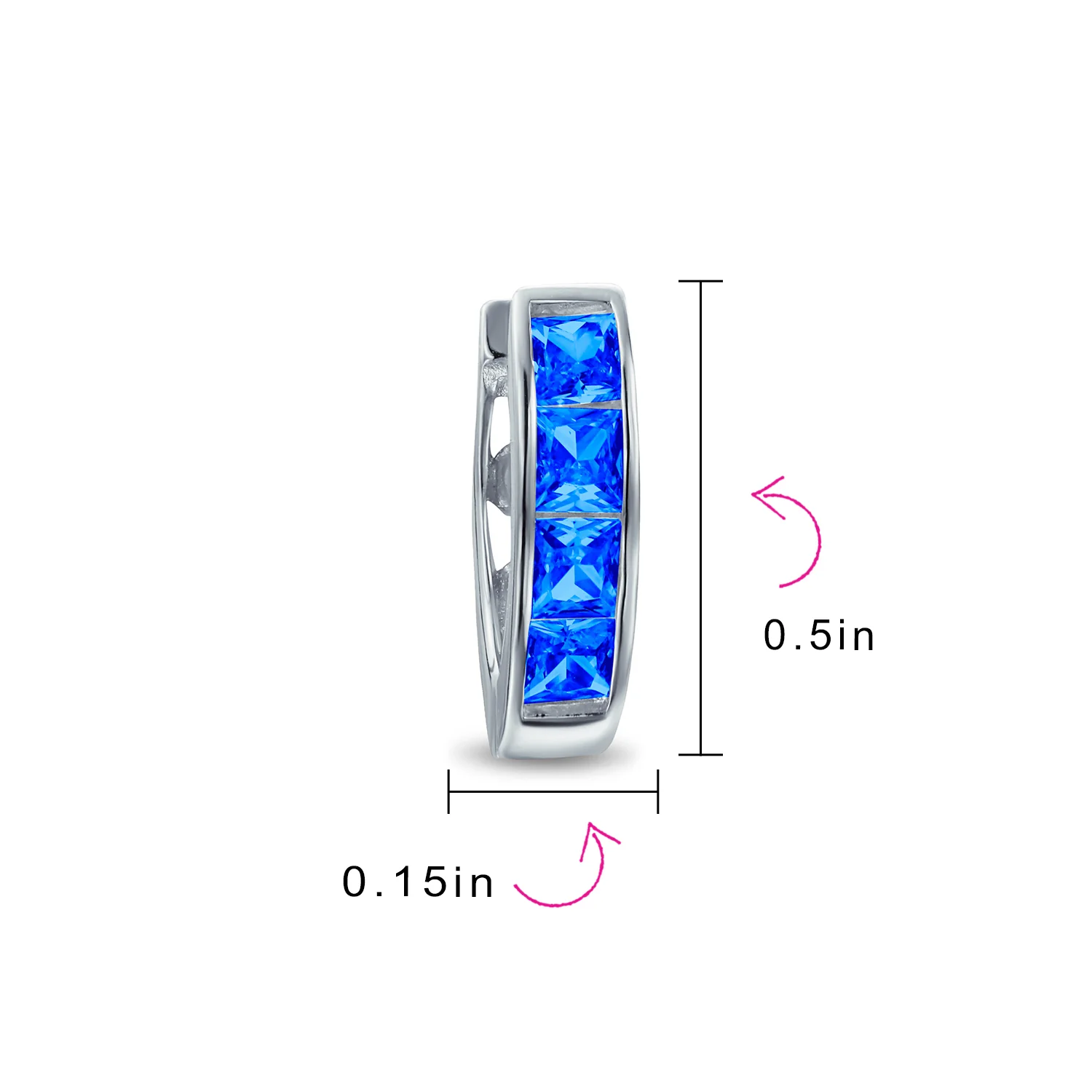 Unisex Small CZ Hoop Earrings in Gold-Plated Sterling Silver Multi-Color Options - Image 20