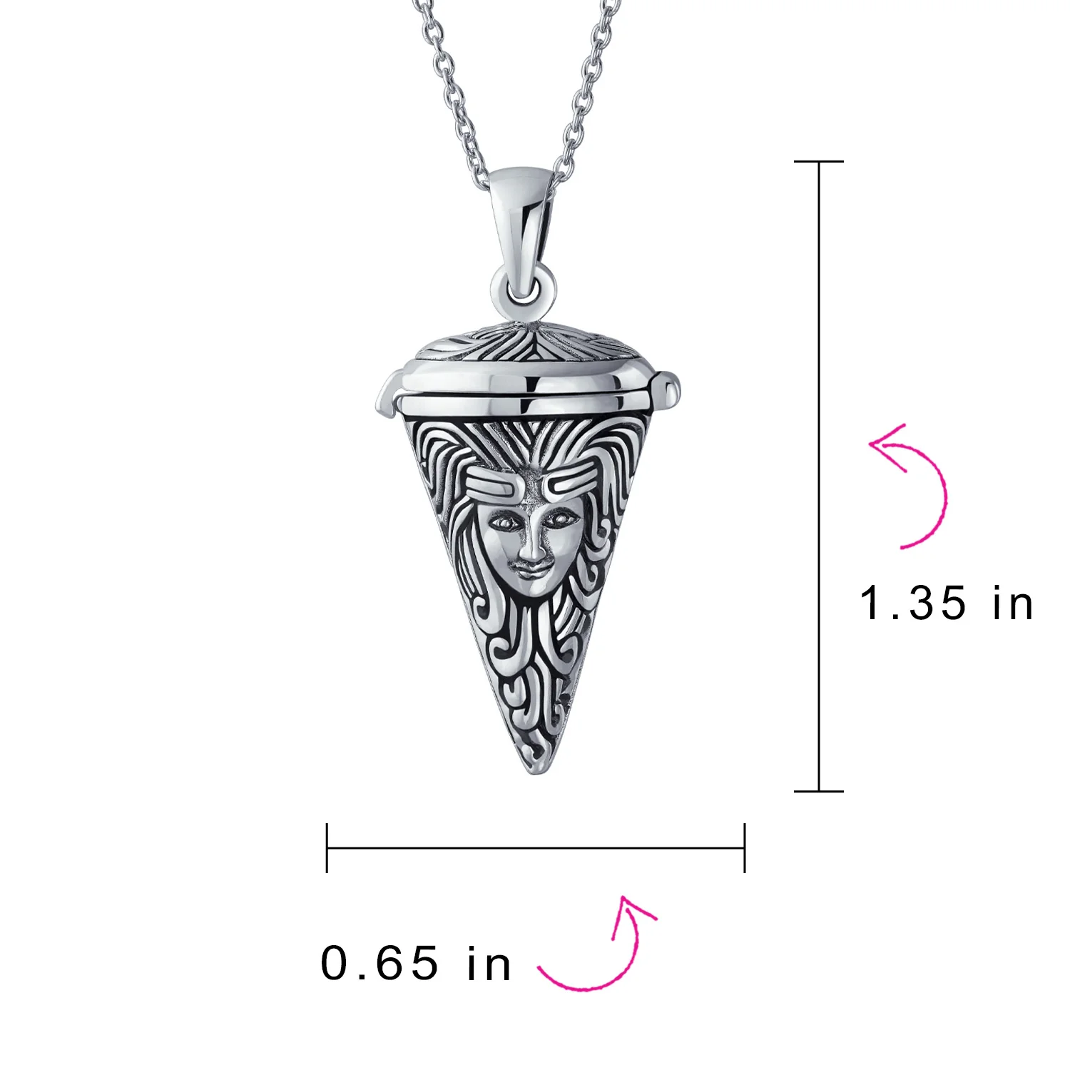 Angel Goddess Protector of Mother Earth Urn Locket Pendant Necklace .925 Sterling Silver - Image 3