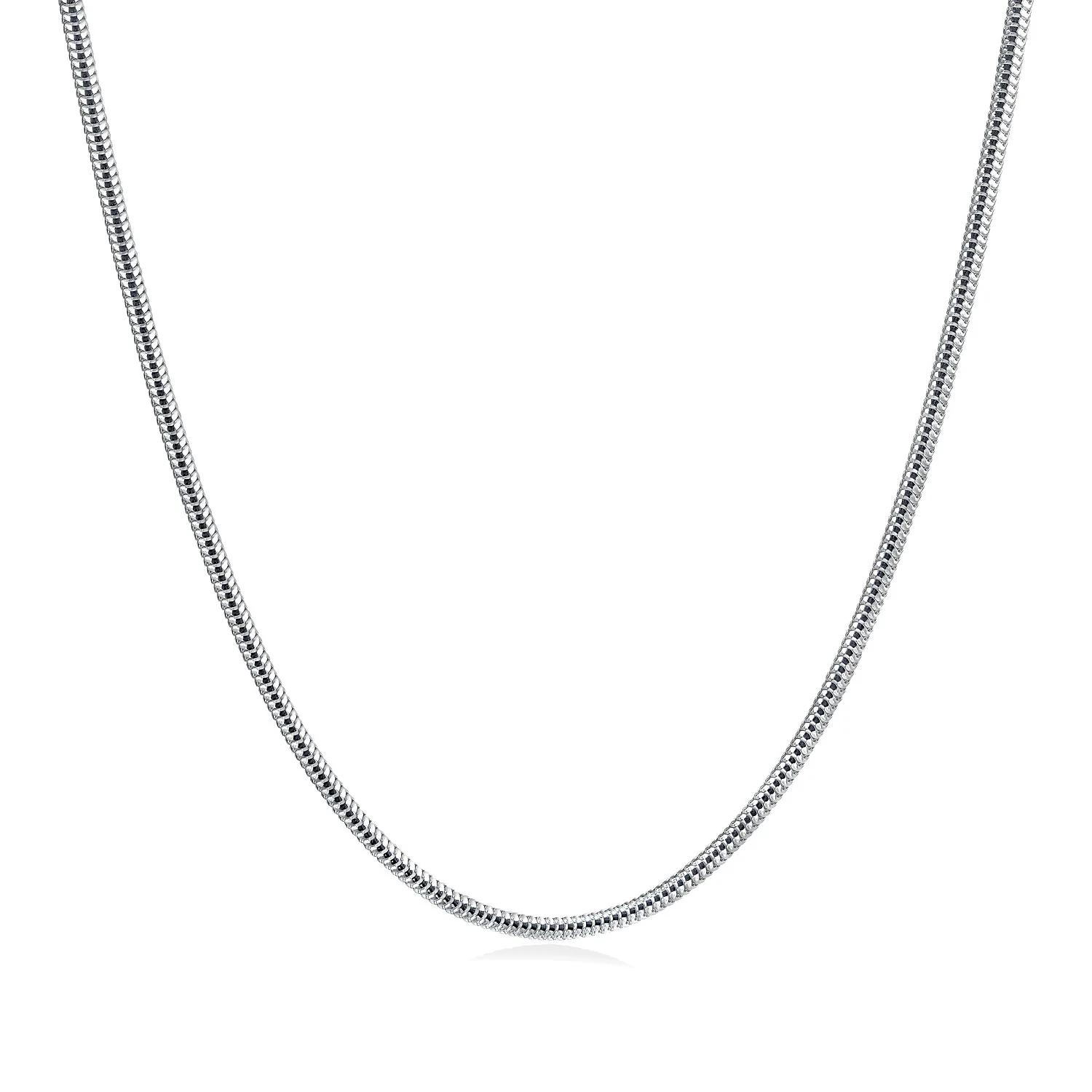 Unisex 3MM Sterling Silver Snake Chain Necklace 8-Sided Made in Italy - Image 12