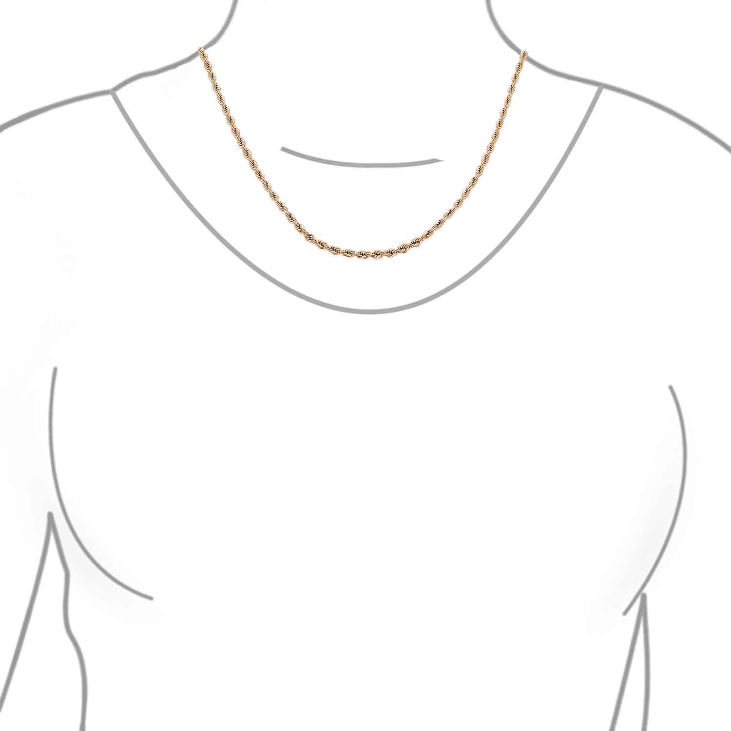 Unisex Urban Biker 5MM Twist Cable Rope Chain Necklace Rose Gold Stainless Steel - Image 3