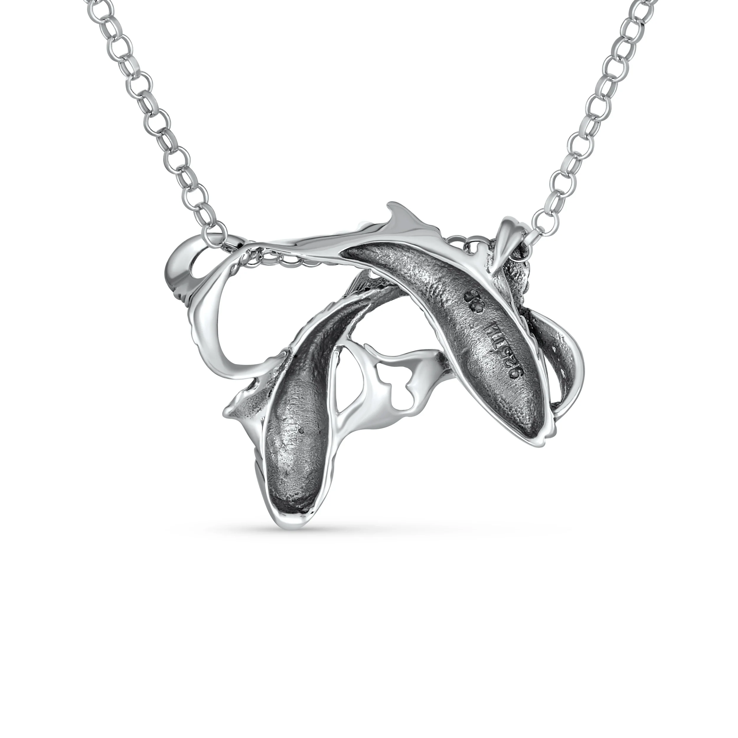 Vintage Angel Goddess Wings Pendant Necklace Antiqued .925 Sterling Silver - Image 16