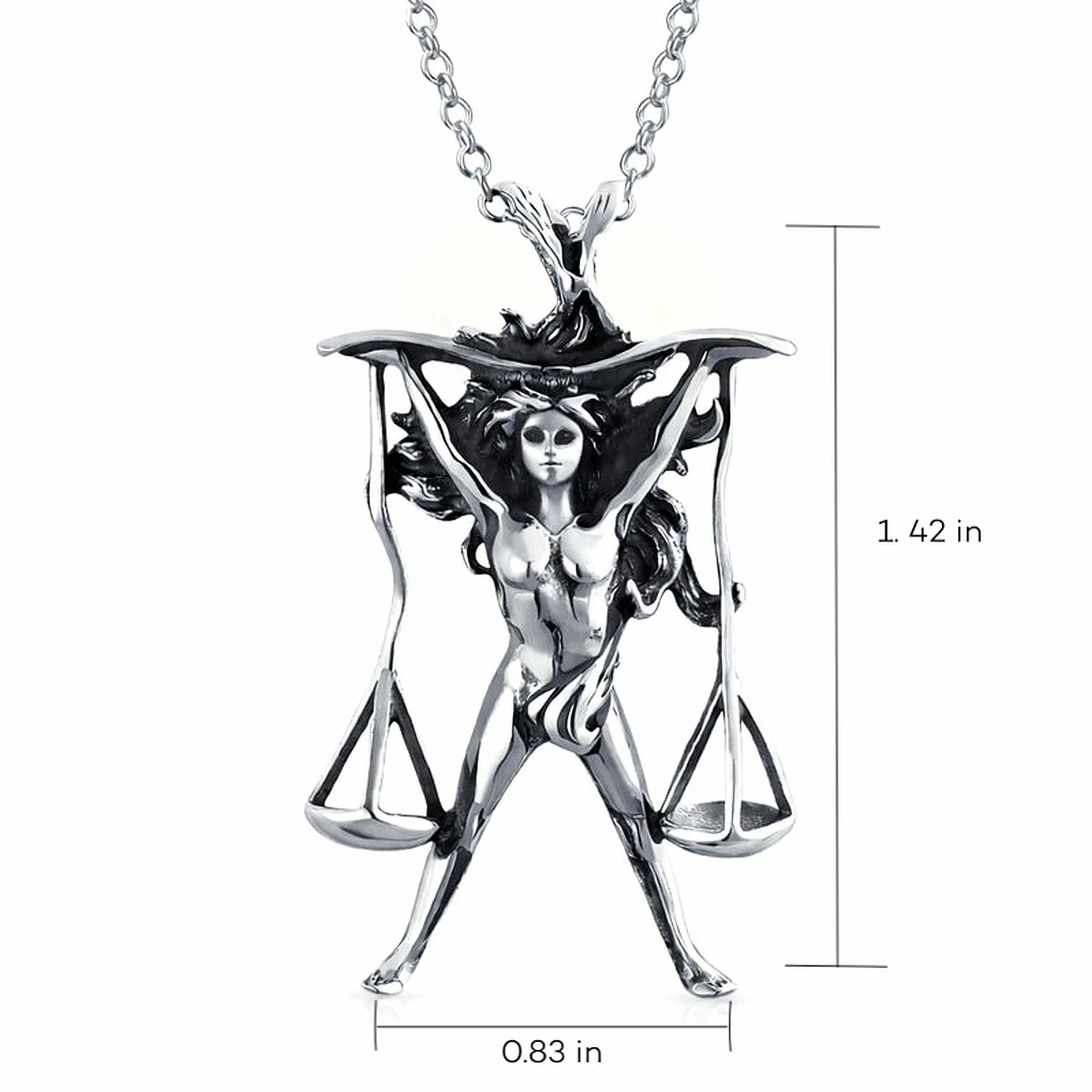 Vintage Angel Goddess Wings Pendant Necklace Antiqued .925 Sterling Silver - Image 32